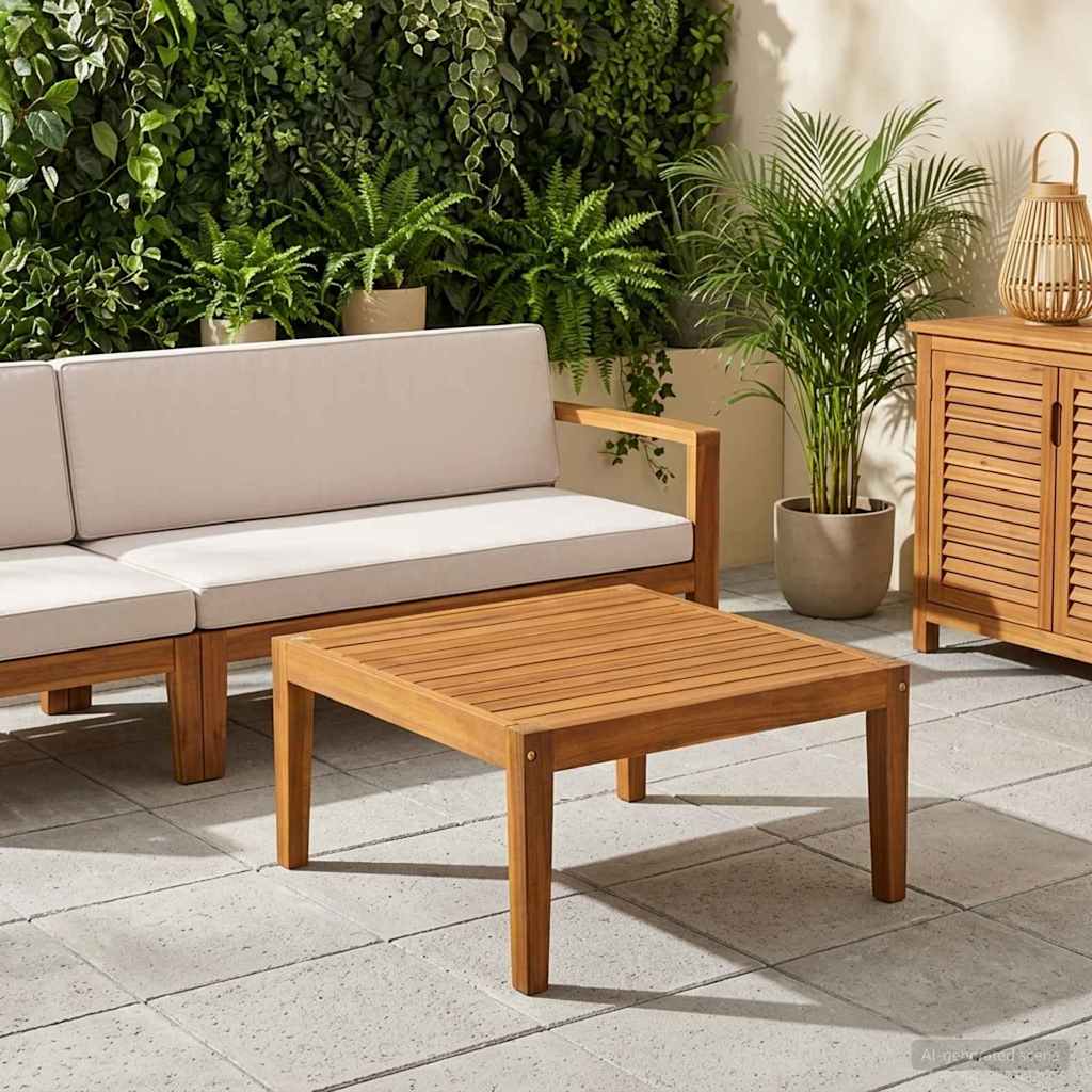 Tuinstafel Massief Acaciahout Naturel 60 x 60 x 30 cm – afbeelding 1