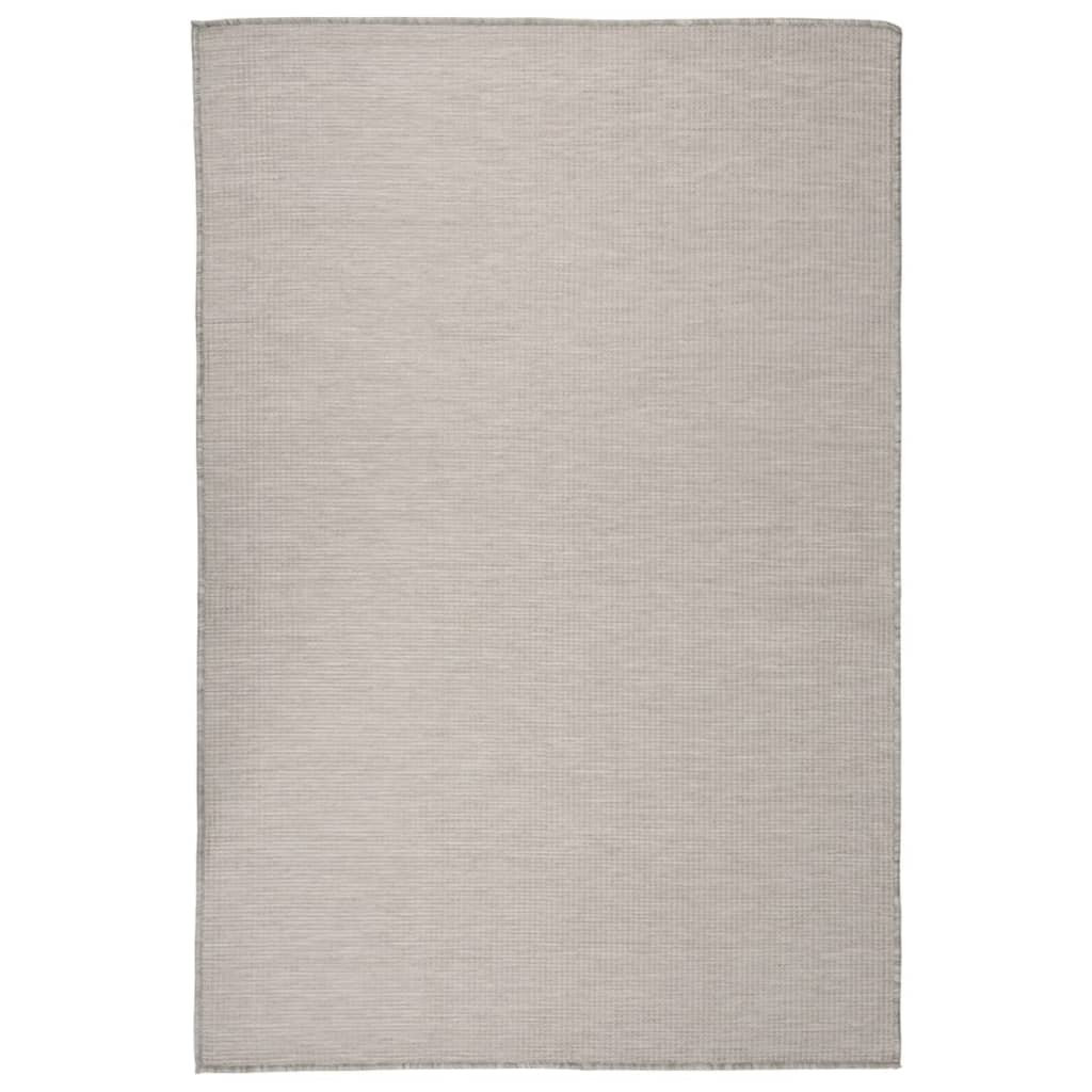 Buitenkleed platgeweven 120x170 cm lichtgrijs – afbeelding 1