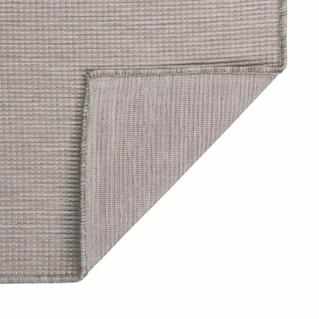 Buitenkleed platgeweven 120x170 cm lichtgrijs – afbeelding 2