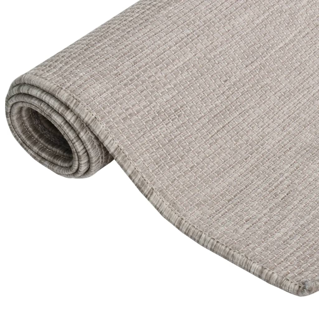 Buitenkleed platgeweven 120x170 cm lichtgrijs – afbeelding 3