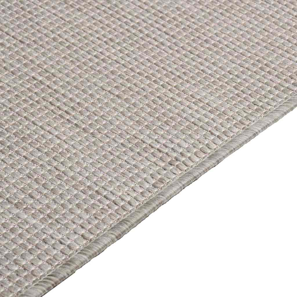 Buitenkleed platgeweven 120x170 cm lichtgrijs – afbeelding 4