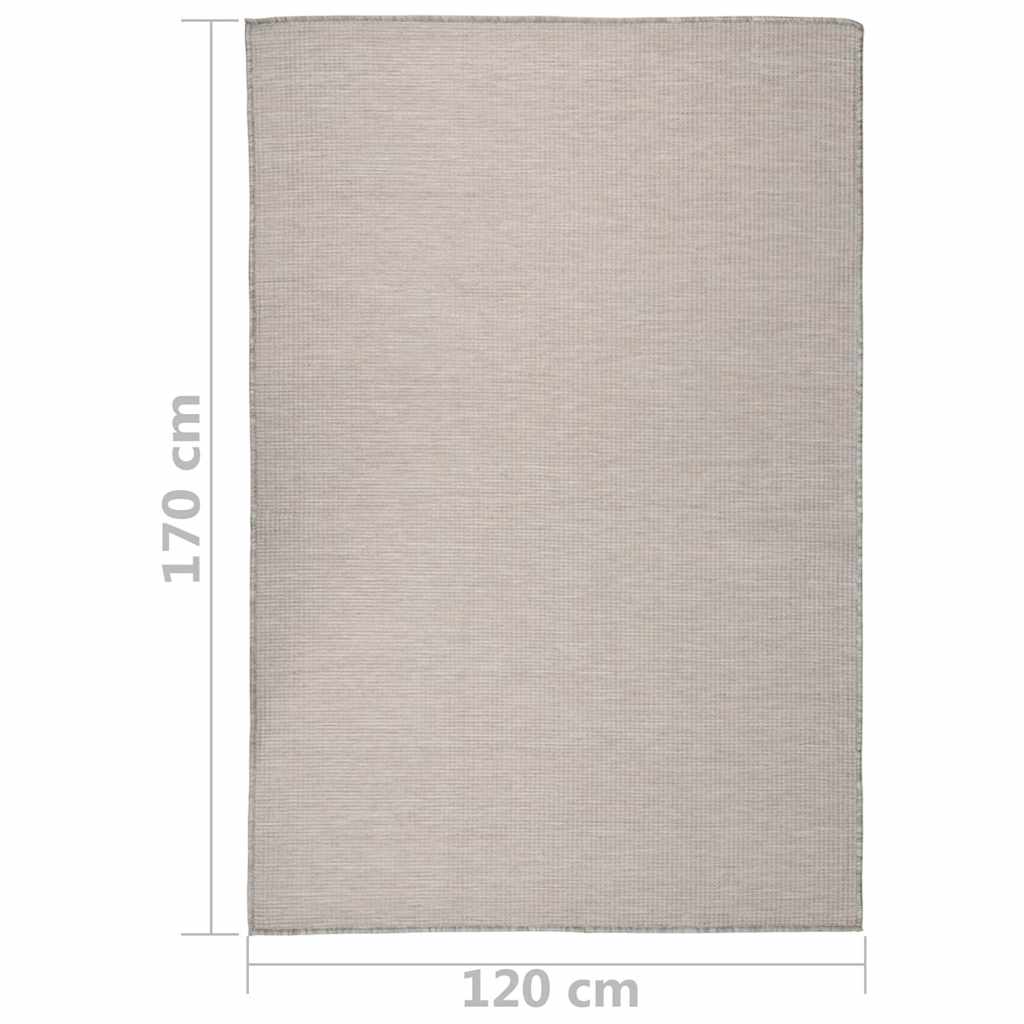 Buitenkleed platgeweven 120x170 cm lichtgrijs – afbeelding 6