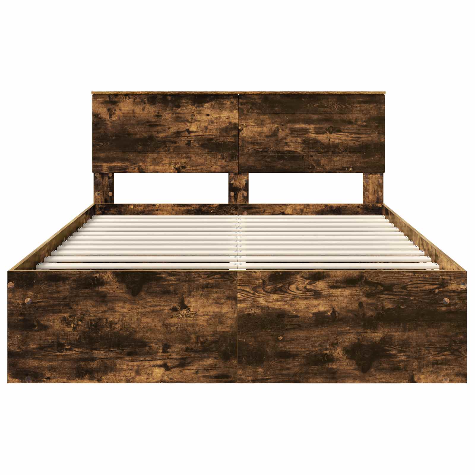 Bedframe met hoofdeinde Gerookt eiken 150 x 200 cm Bewerkt hout – afbeelding 7