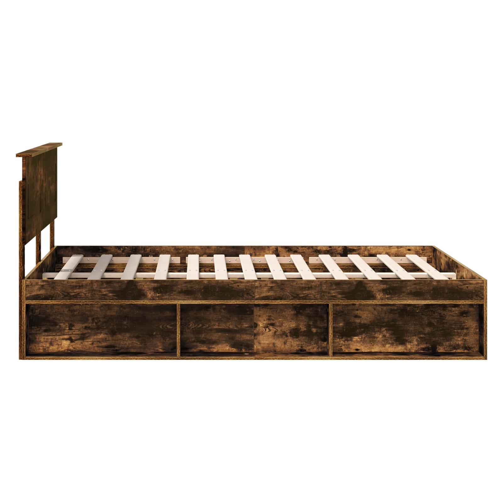 Bedframe met hoofdeinde Gerookt eiken 150 x 200 cm Bewerkt hout – afbeelding 8