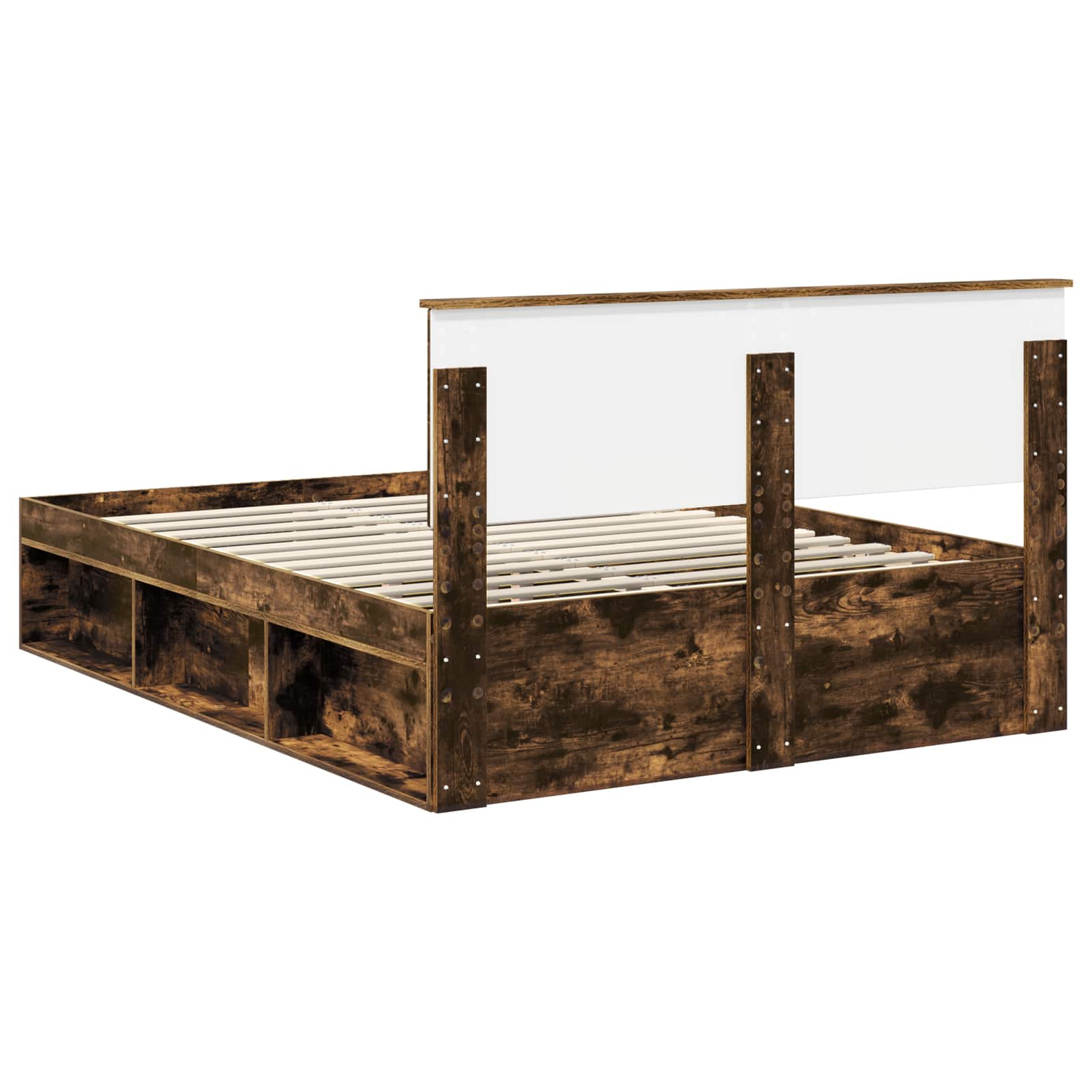 Bedframe met hoofdeinde Gerookt eiken 150 x 200 cm Bewerkt hout – afbeelding 9