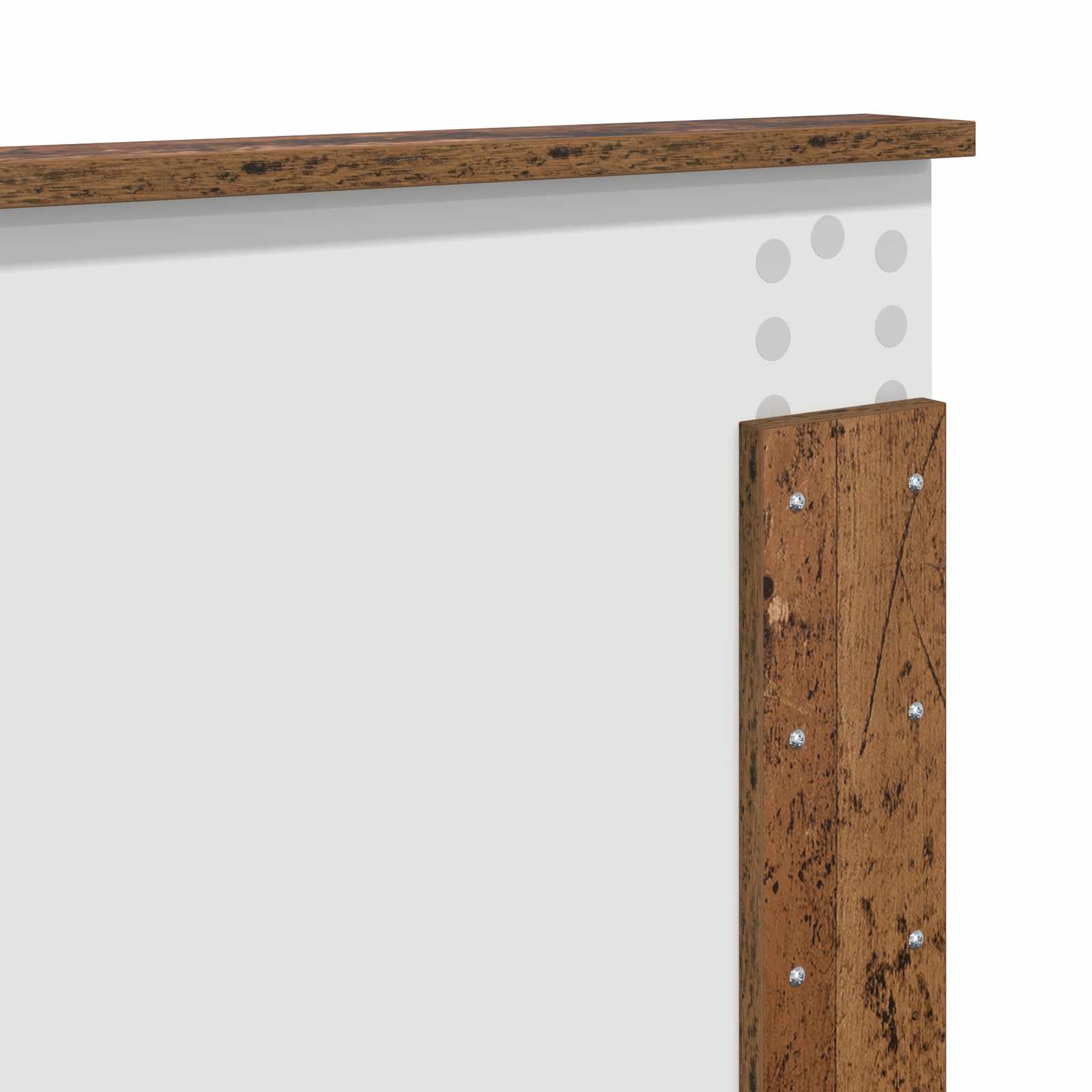 Bedframe met hoofdeinde Oudhout 140 x 200 cm Bewerkt hout – afbeelding 11