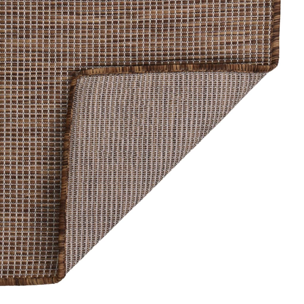 Buitenkleed platgeweven 200x280 cm bruin – afbeelding 2