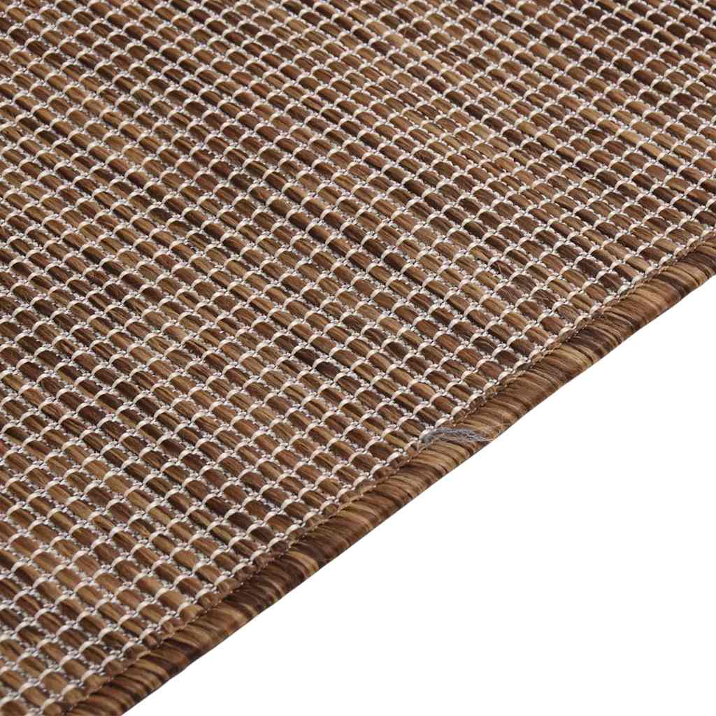 Buitenkleed platgeweven 200x280 cm bruin – afbeelding 4