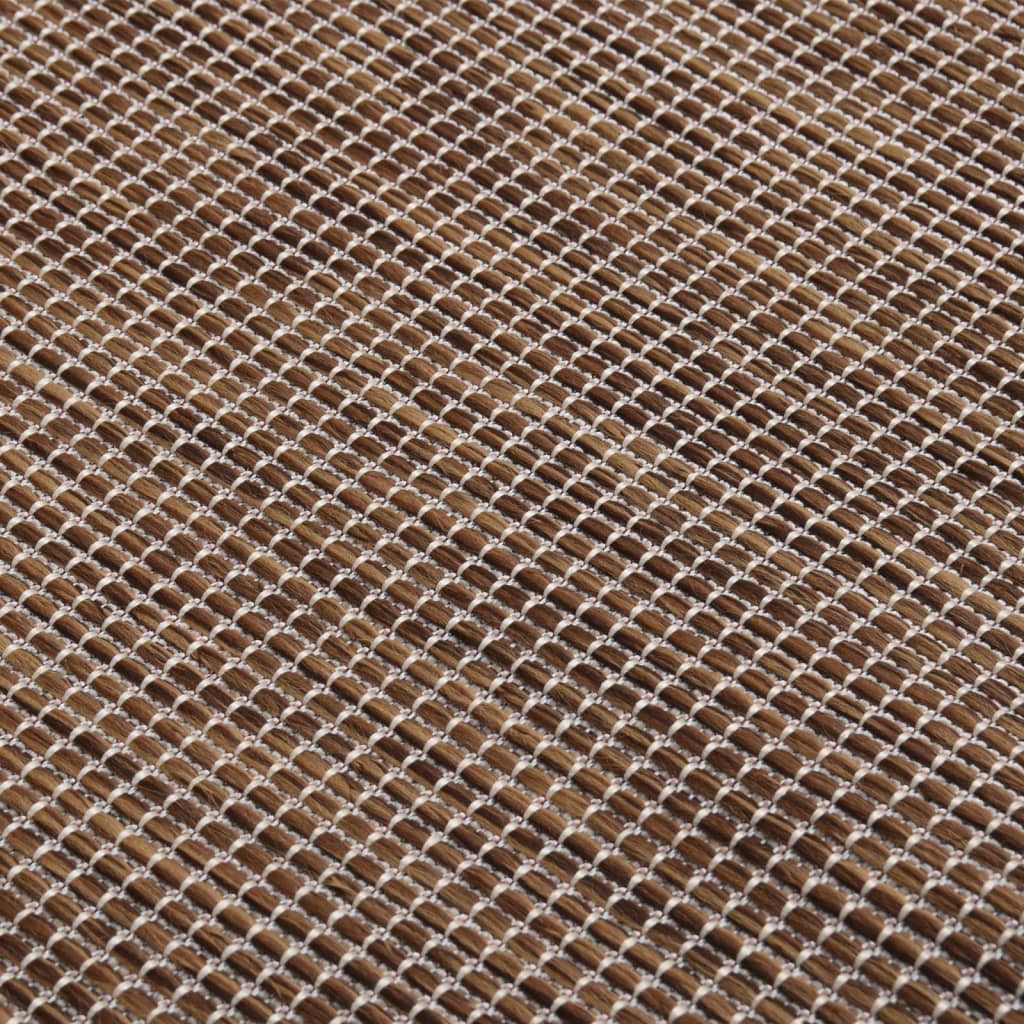 Buitenkleed platgeweven 200x280 cm bruin – afbeelding 5