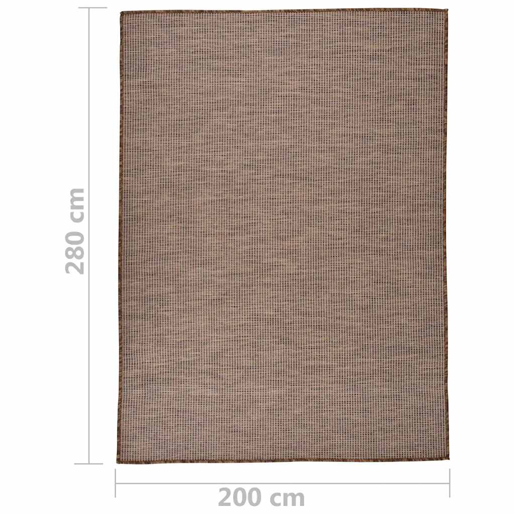 Buitenkleed platgeweven 200x280 cm bruin – afbeelding 6