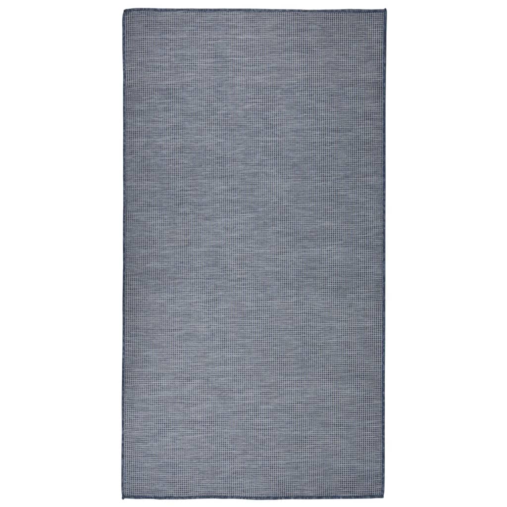 Buitenkleed platgeweven 80x150 cm blauw – afbeelding 1