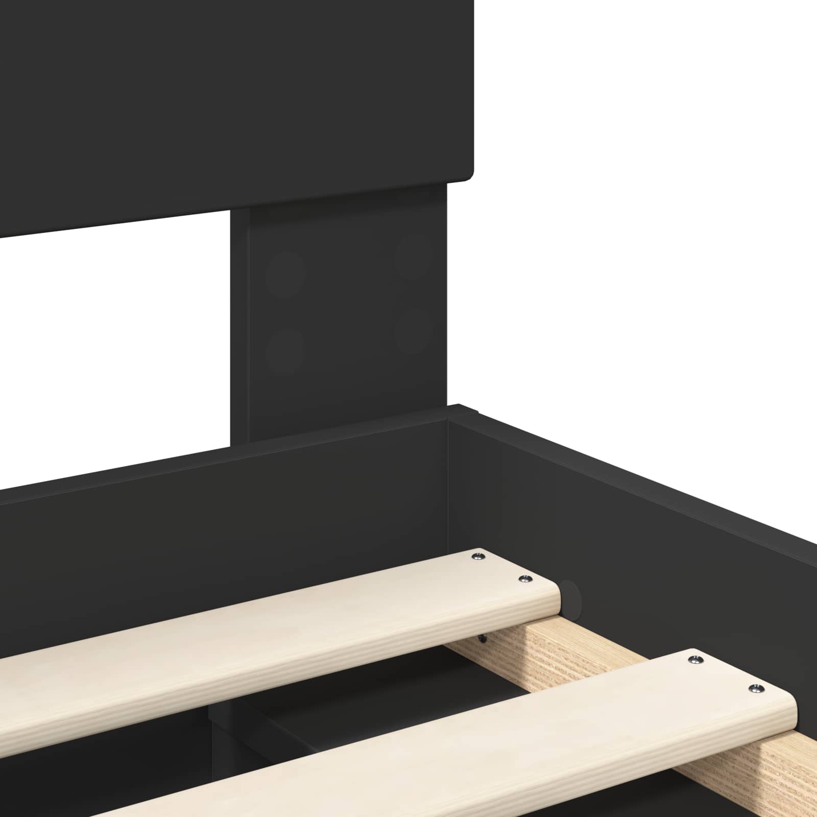 Bedframe met hoofdeinde Zwart 90 x 190 cm Bewerkt hout – afbeelding 10
