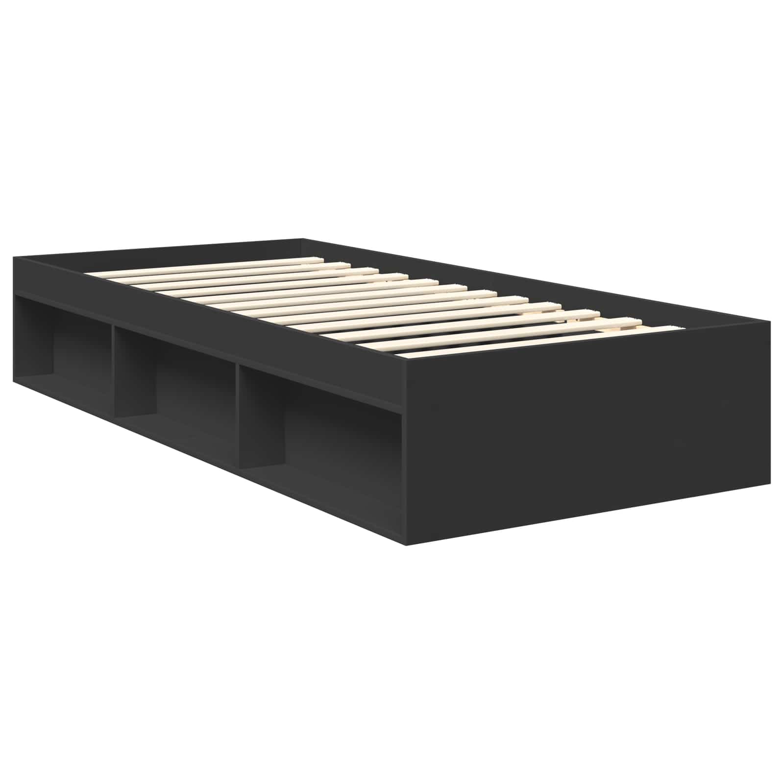 Bedframe met hoofdeinde Zwart 90 x 190 cm Bewerkt hout – afbeelding 5