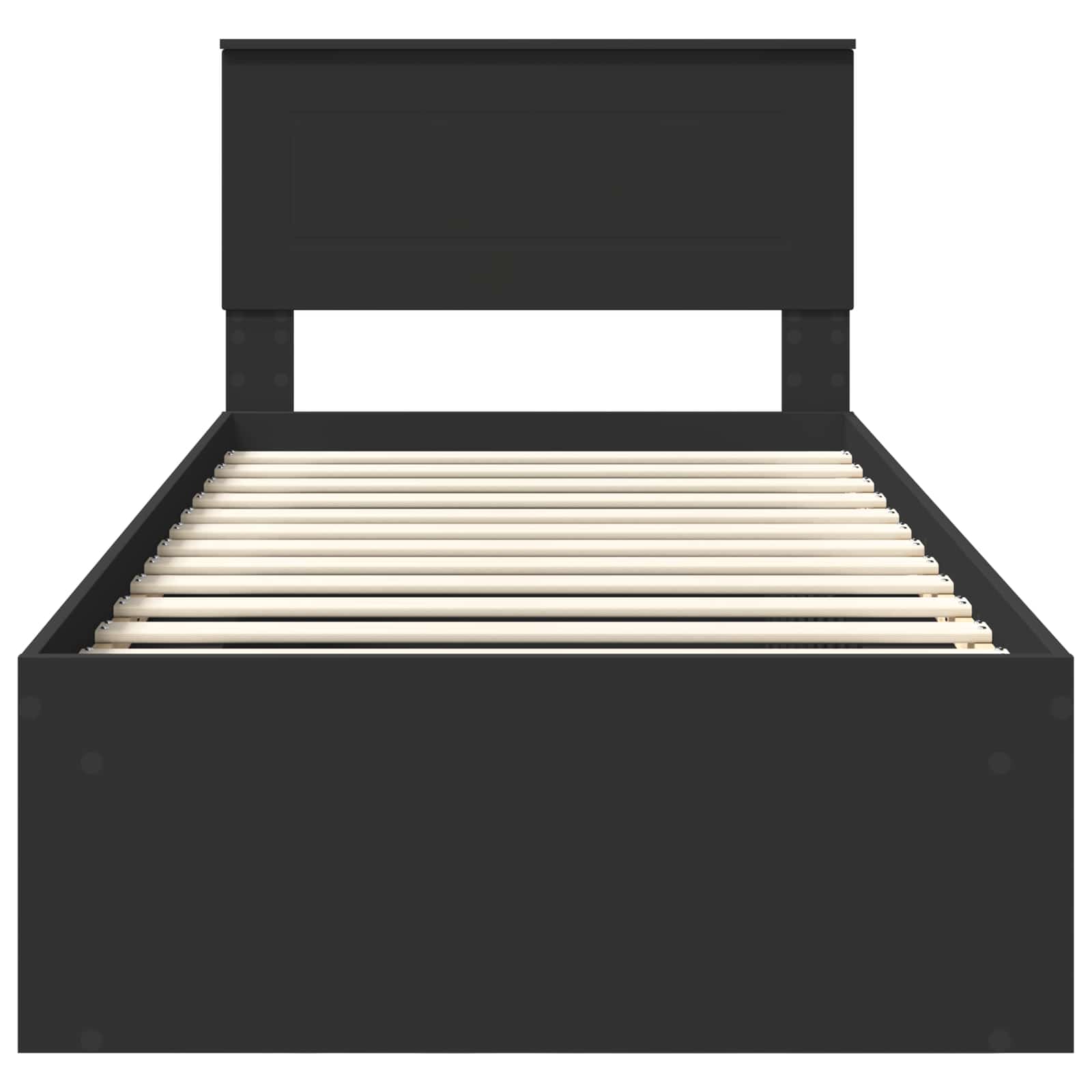 Bedframe met hoofdeinde Zwart 90 x 190 cm Bewerkt hout – afbeelding 7