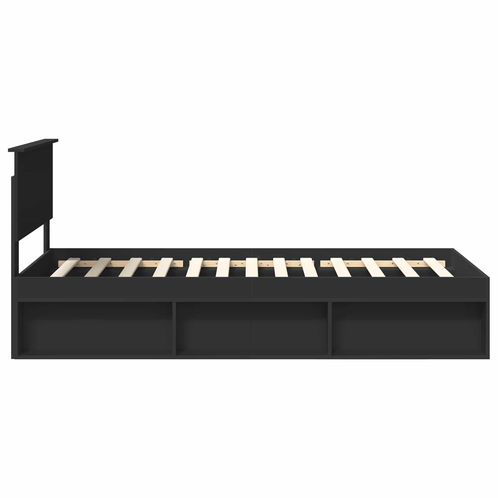 Bedframe met hoofdeinde Zwart 90 x 190 cm Bewerkt hout – afbeelding 8