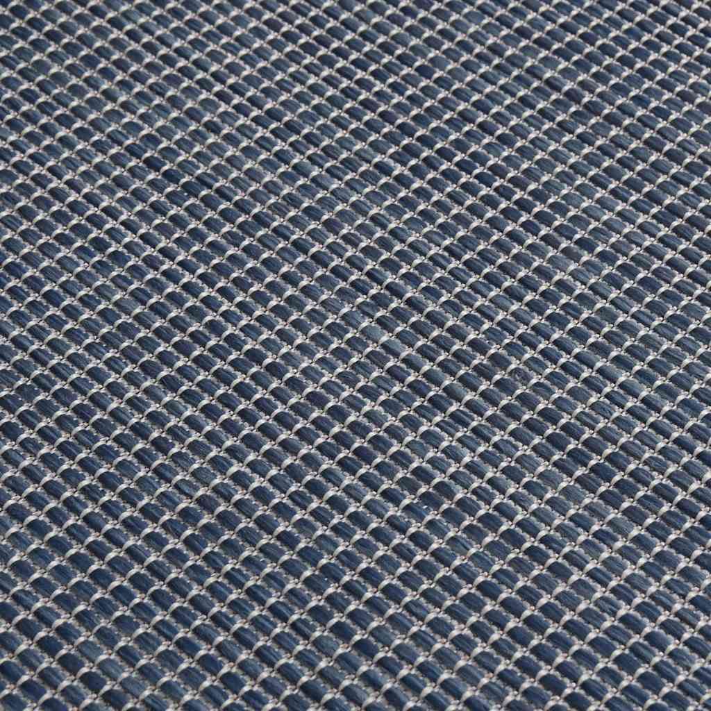 Buitenkleed platgeweven 120x170 cm blauw – afbeelding 5