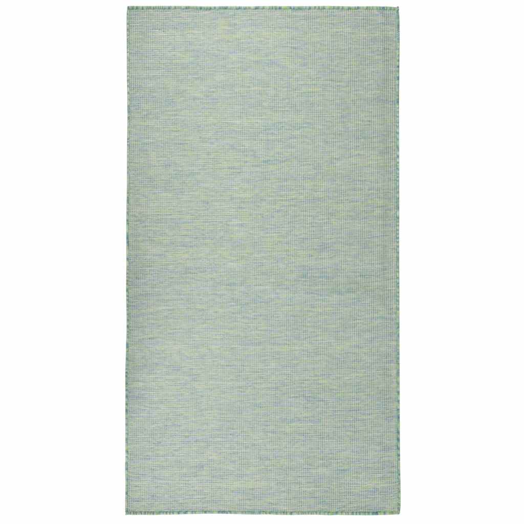 Buitenkleed platgeweven 80x150 cm turquoise – afbeelding 1