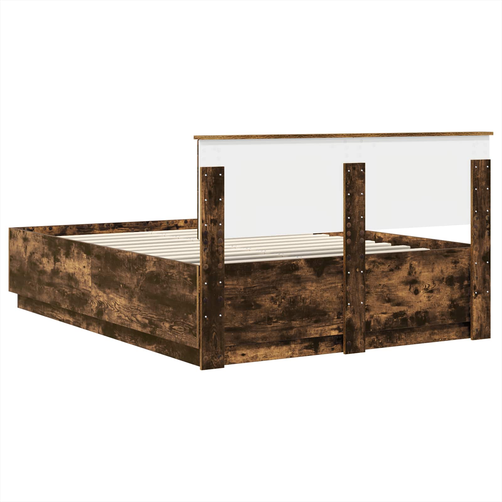 Bedframe met hoofdeinde Gerookt eiken 160 x 200 cm Bewerkt hout – afbeelding 10