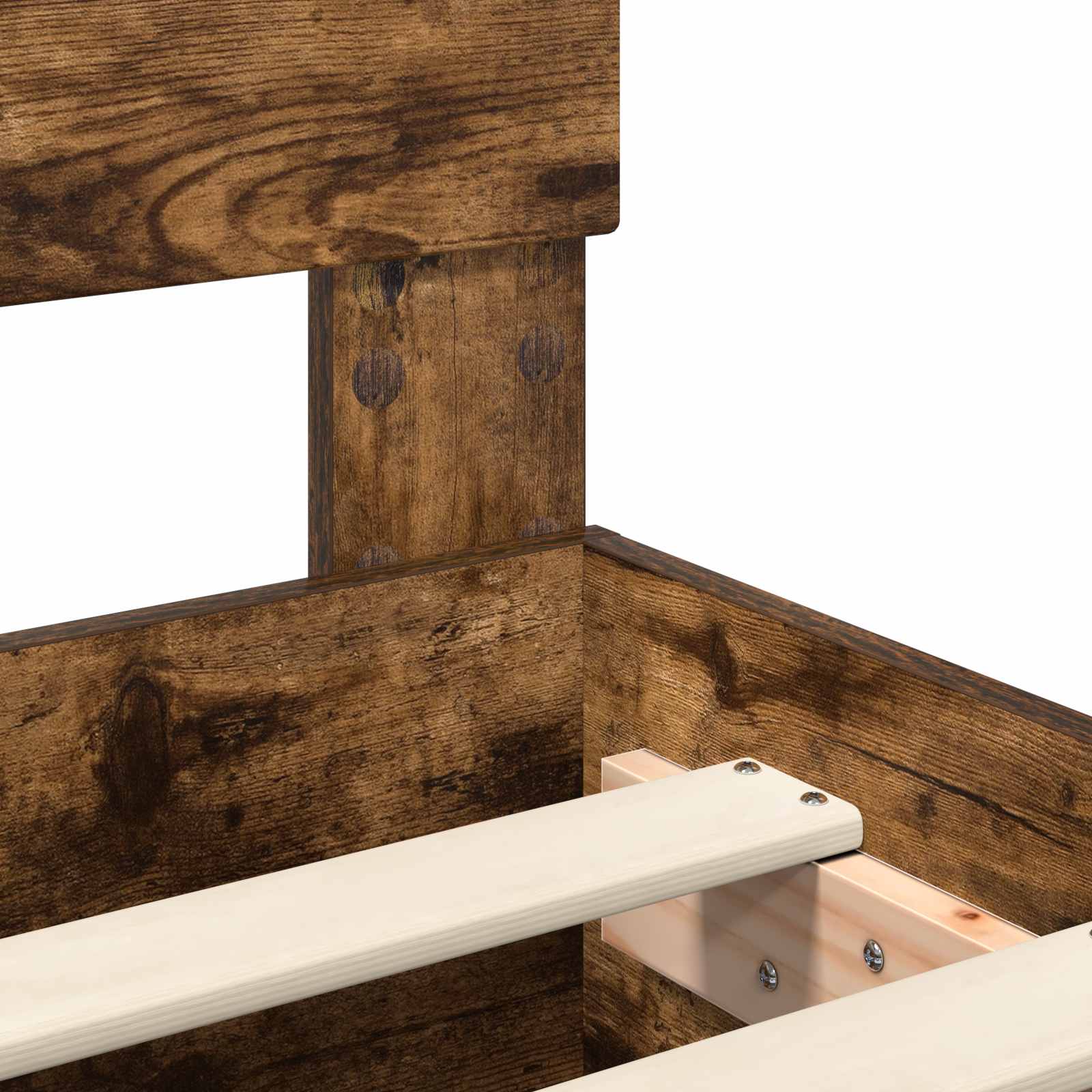 Bedframe met hoofdeinde Gerookt eiken 160 x 200 cm Bewerkt hout – afbeelding 11