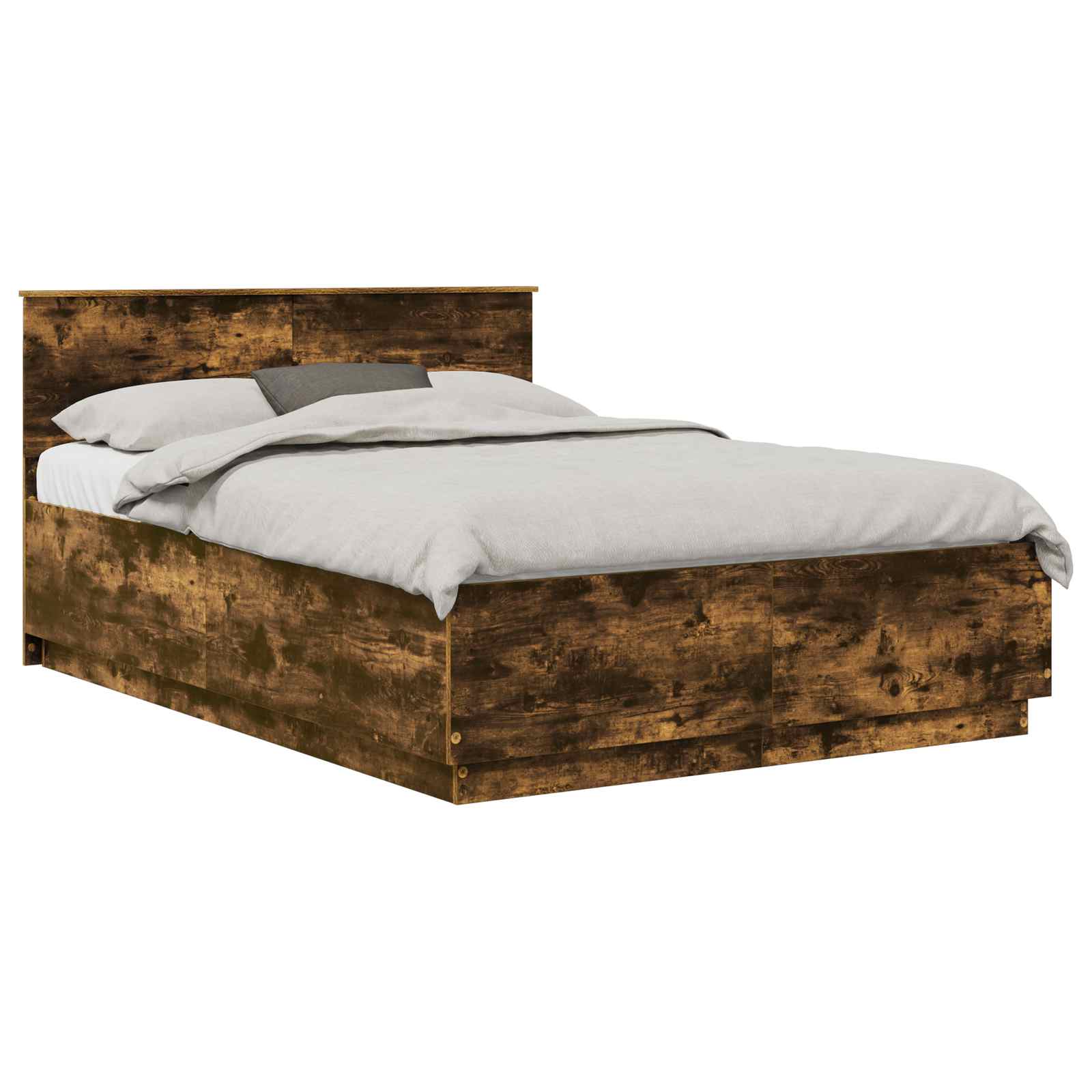 Bedframe met hoofdeinde Gerookt eiken 160 x 200 cm Bewerkt hout – afbeelding 3