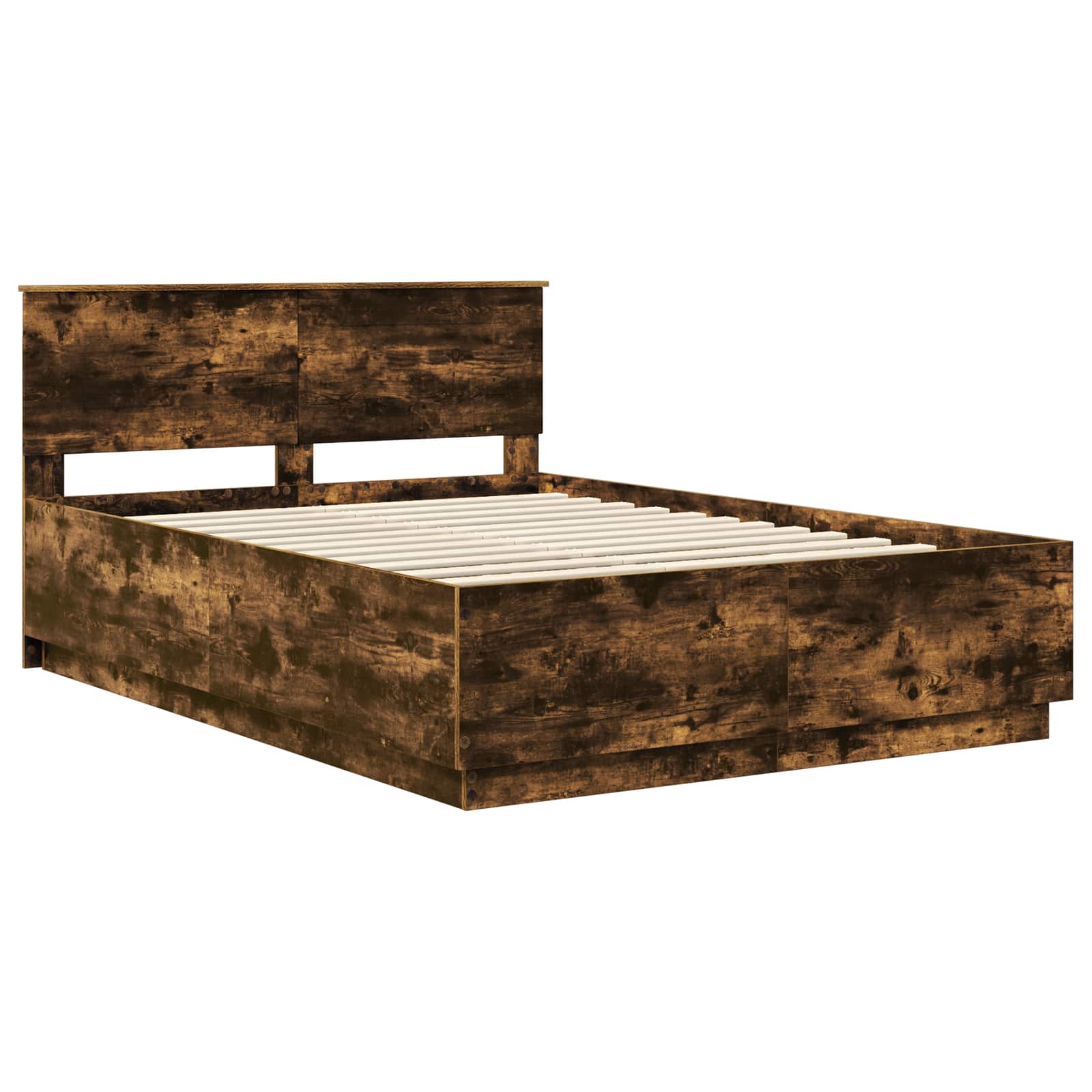 Bedframe met hoofdeinde Gerookt eiken 160 x 200 cm Bewerkt hout – afbeelding 5