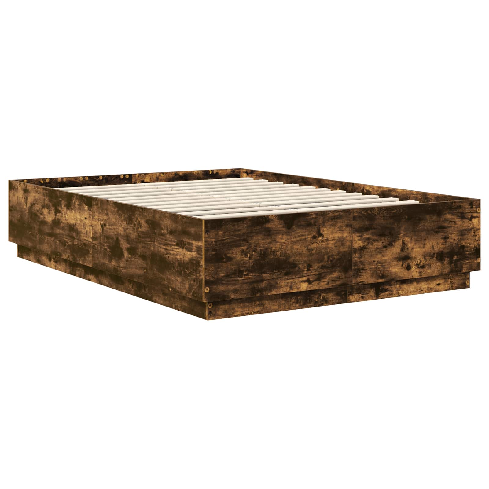 Bedframe met hoofdeinde Gerookt eiken 160 x 200 cm Bewerkt hout – afbeelding 6