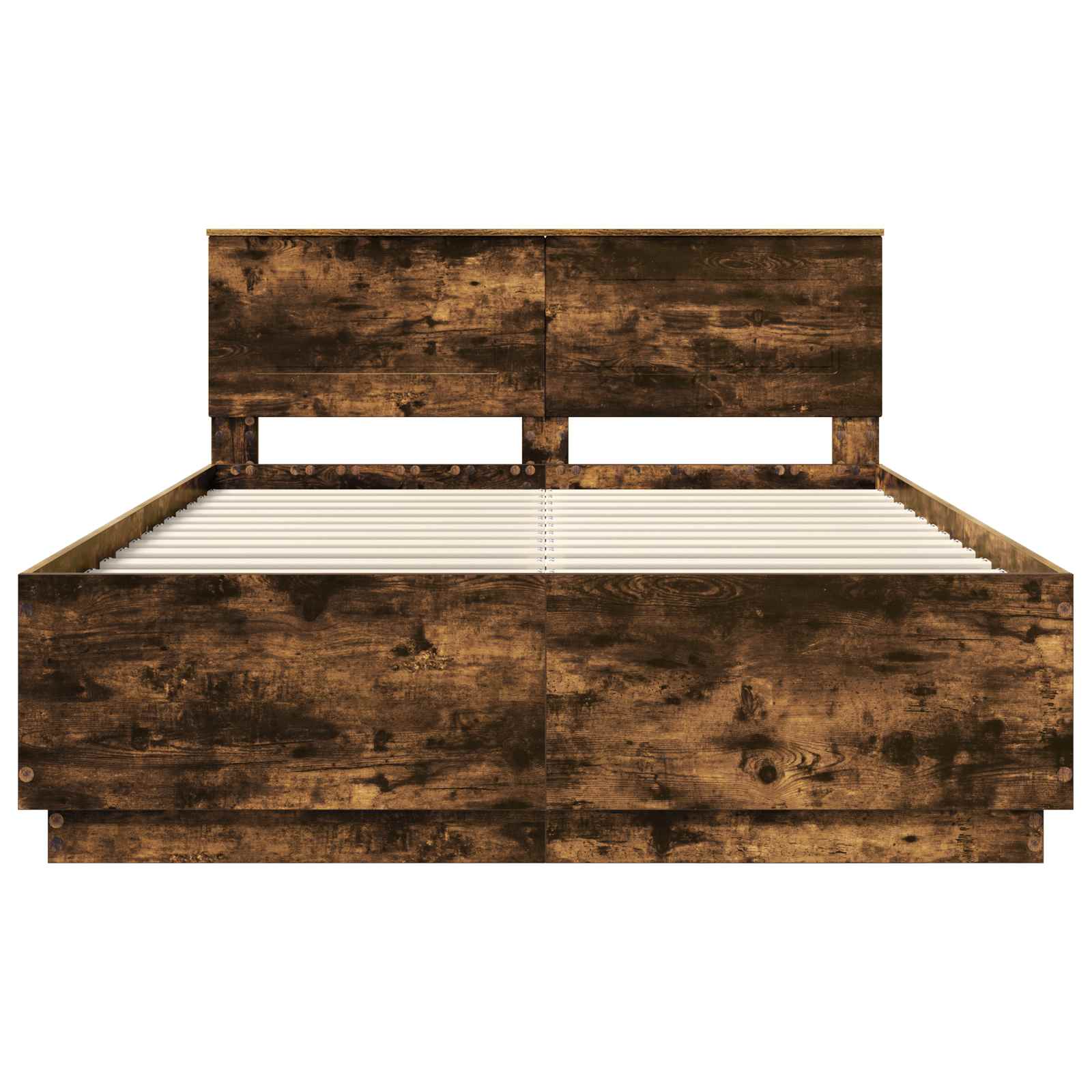 Bedframe met hoofdeinde Gerookt eiken 160 x 200 cm Bewerkt hout – afbeelding 8