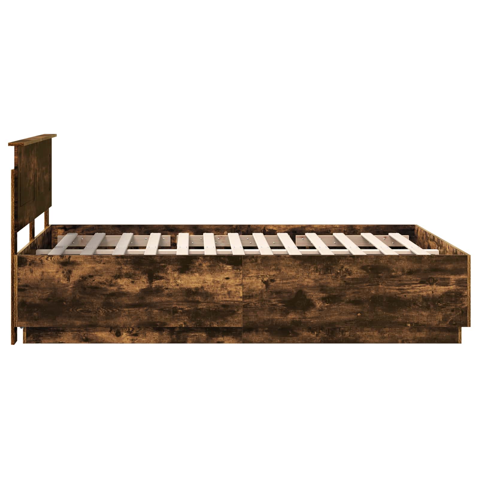 Bedframe met hoofdeinde Gerookt eiken 160 x 200 cm Bewerkt hout – afbeelding 9