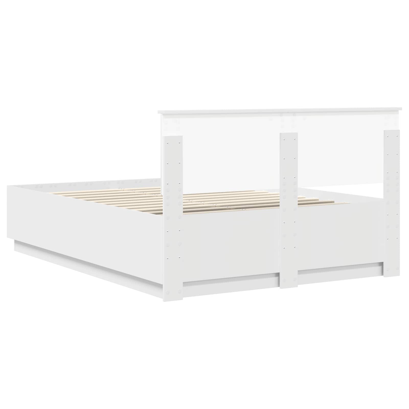 Bedframe met LED-stripverlichting Wit 140 x 200 cm Bewerkt hout – afbeelding 10