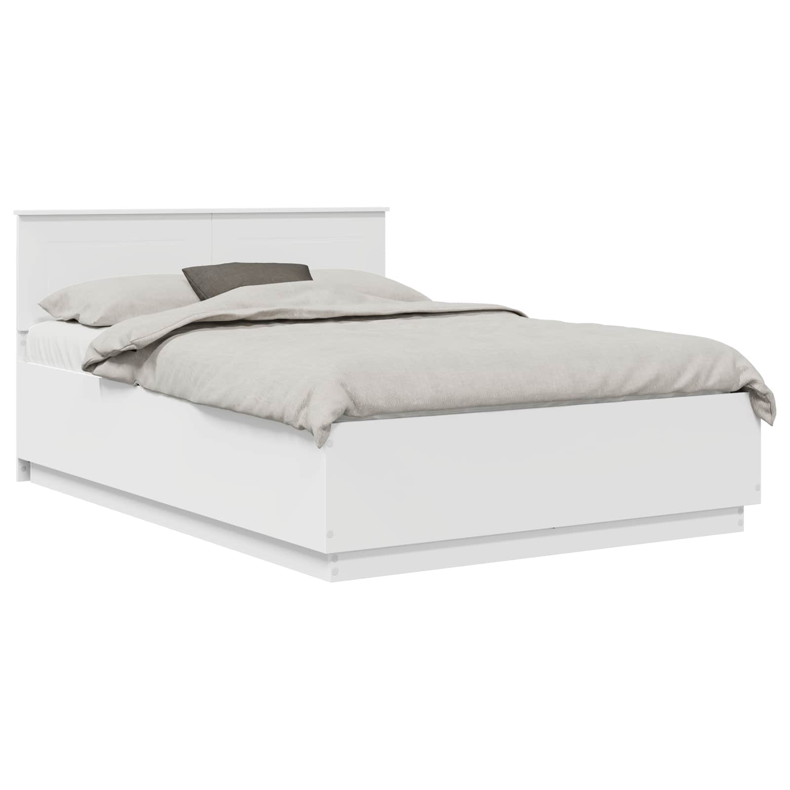 Bedframe met LED-stripverlichting Wit 140 x 200 cm Bewerkt hout – afbeelding 3
