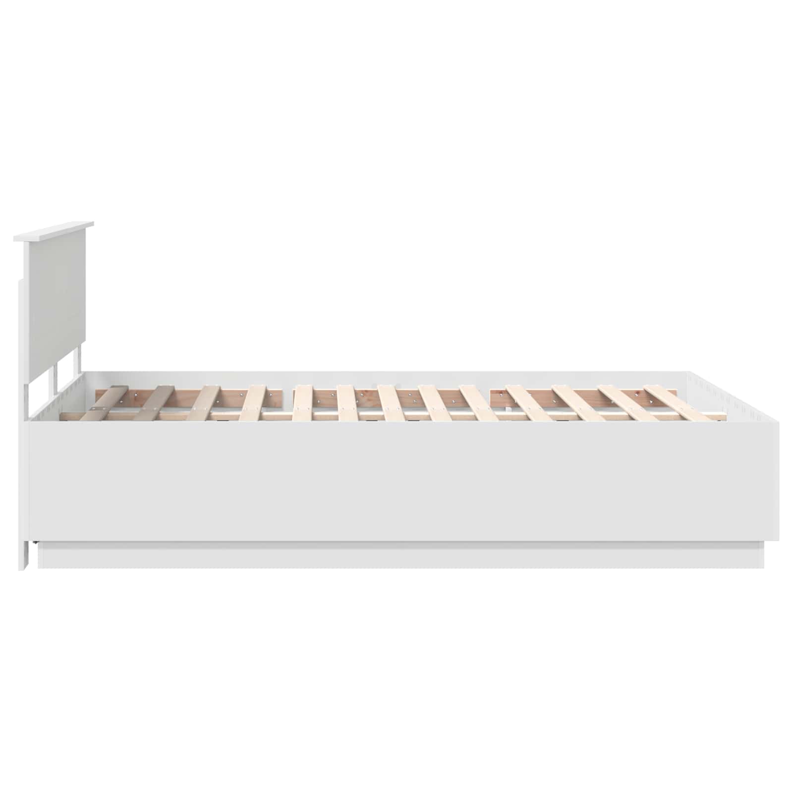 Bedframe met LED-stripverlichting Wit 140 x 200 cm Bewerkt hout – afbeelding 9