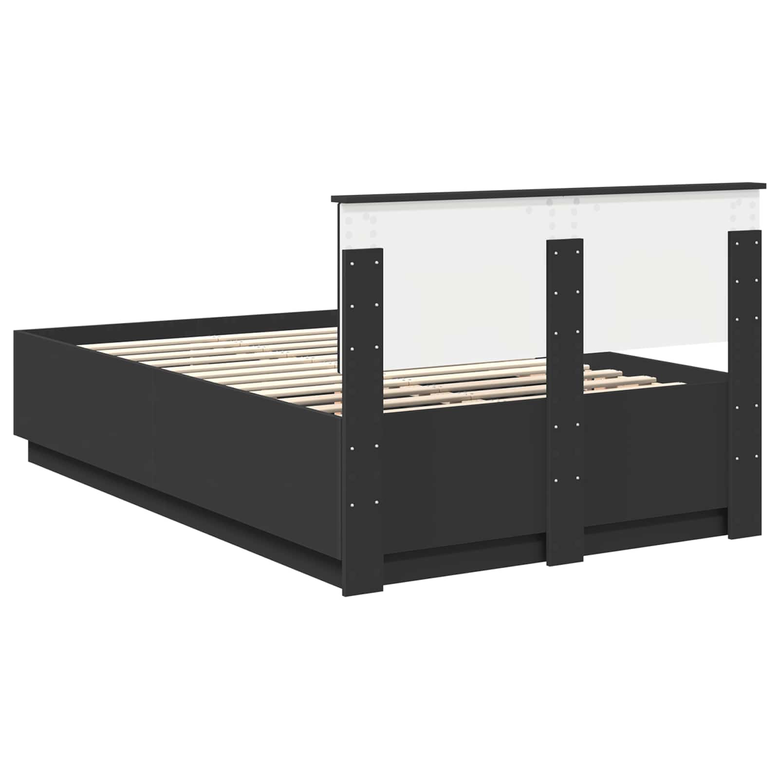 Bedframe met hoofdeinde Zwart 120 x 190 cm Bewerkt hout – afbeelding 10