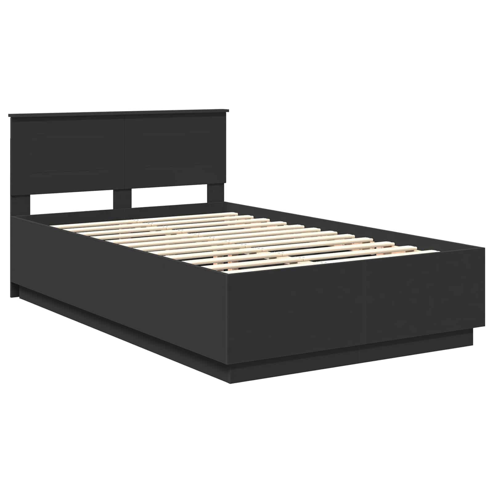 Bedframe met hoofdeinde Zwart 120 x 190 cm Bewerkt hout – afbeelding 5