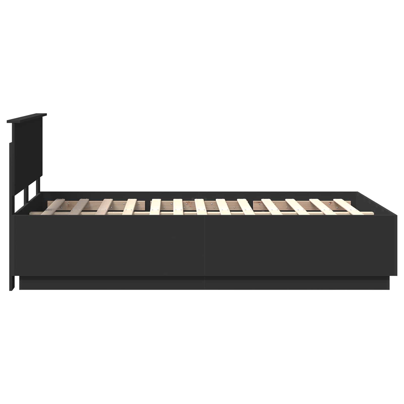 Bedframe met hoofdeinde Zwart 120 x 190 cm Bewerkt hout – afbeelding 9