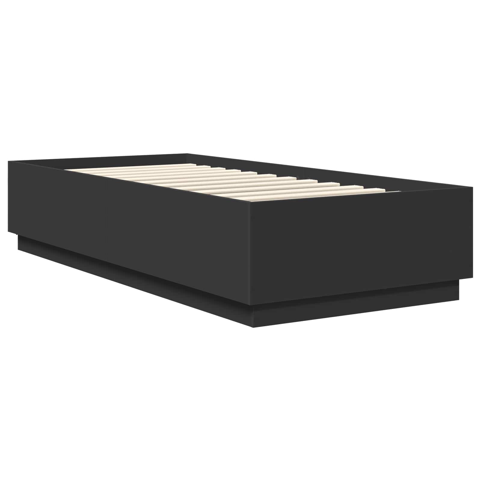 Bedframe met LED-striplichten Zwart 90 x 190 cm Bewerkt hout – afbeelding 6