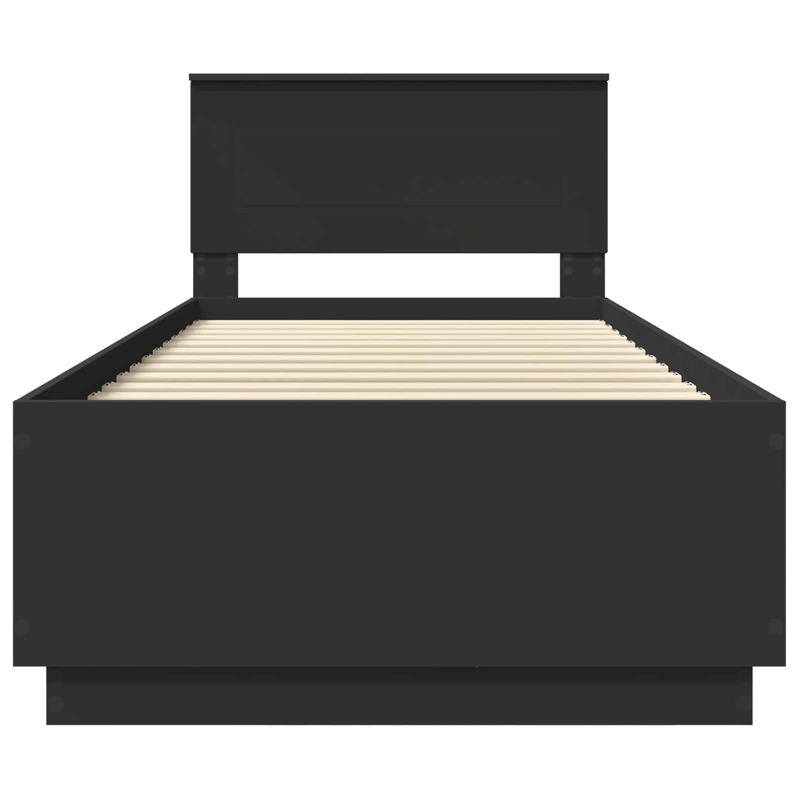 Bedframe met LED-striplichten Zwart 90 x 190 cm Bewerkt hout – afbeelding 8