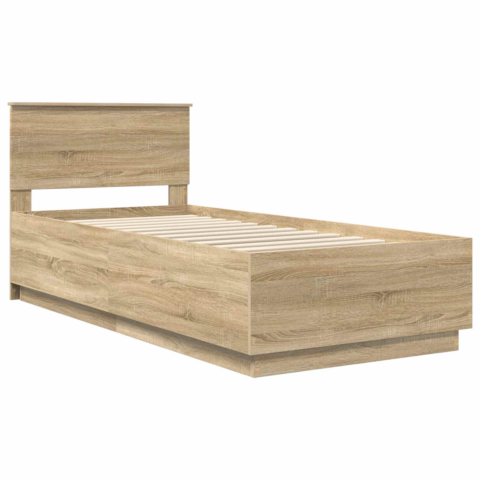 Bedframe met hoofdeinde Sonoma Eiken 90 x 190 cm Bewerkt hout – afbeelding 5