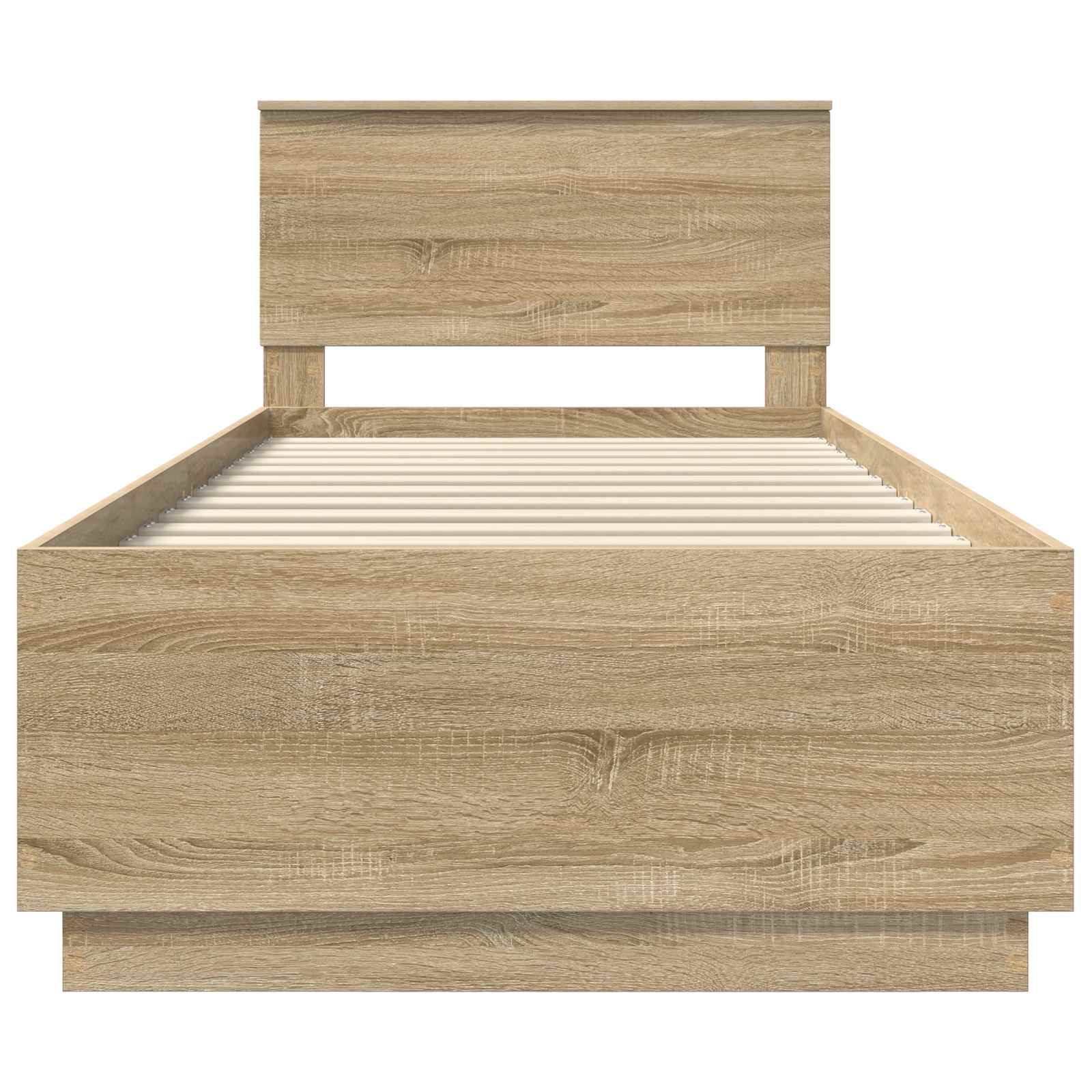Bedframe met hoofdeinde Sonoma Eiken 90 x 190 cm Bewerkt hout – afbeelding 8