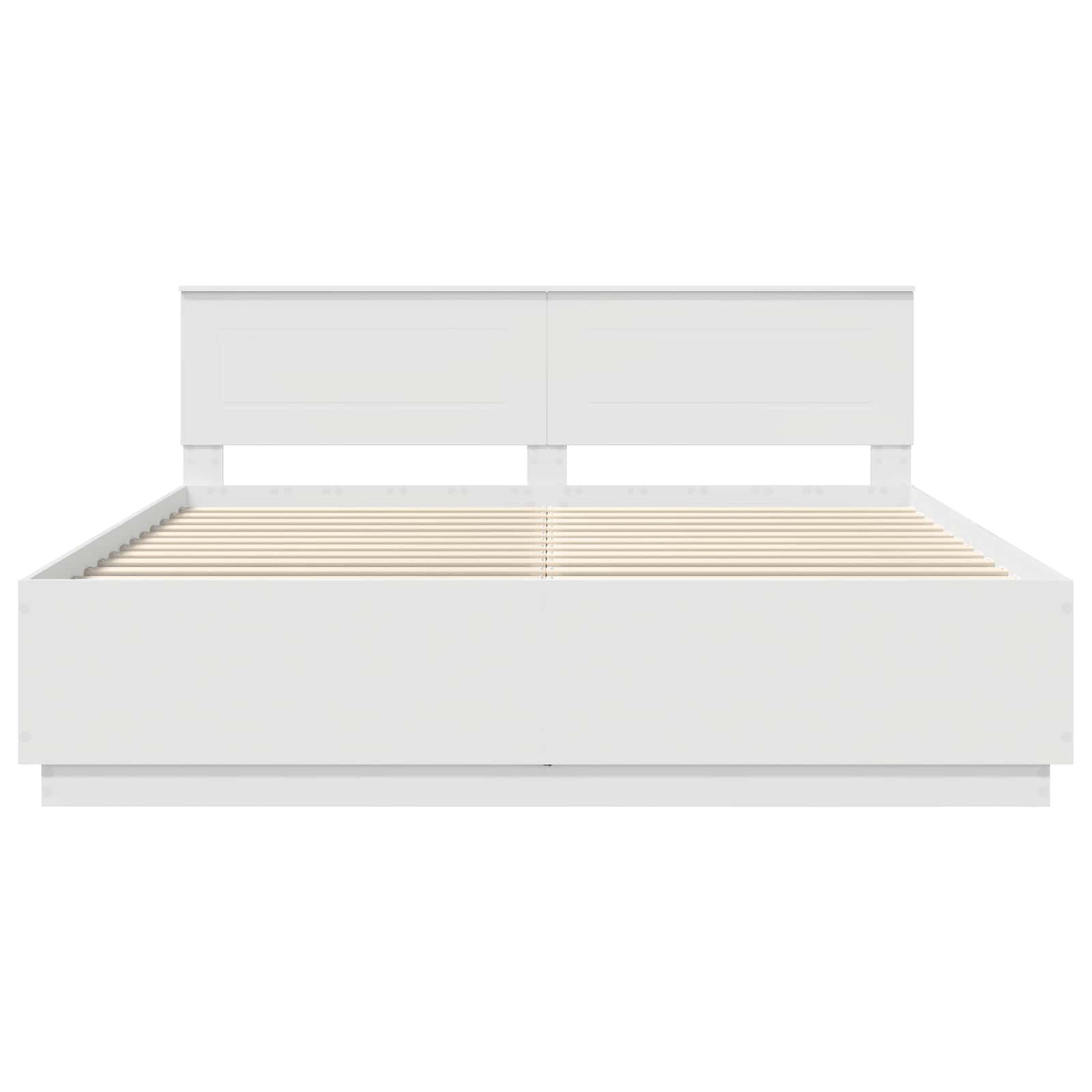 Bedframe met hoofdeinde Wit 180 x 200 cm Bewerkt hout – afbeelding 7