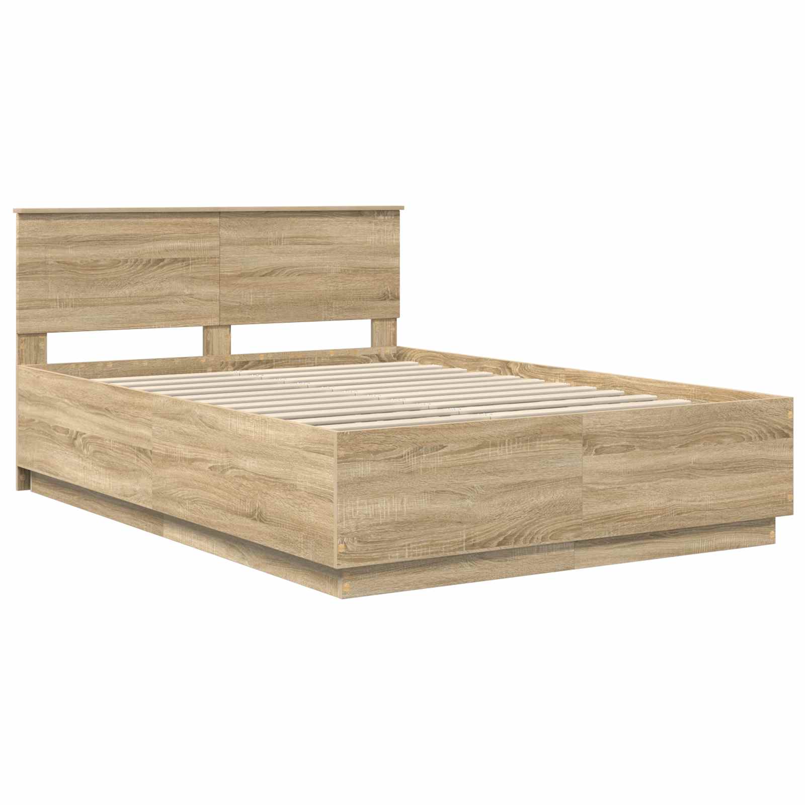 Bedframe met hoofdeinde Sonoma Eiken 140 x 200 cm Bewerkt hout – afbeelding 4