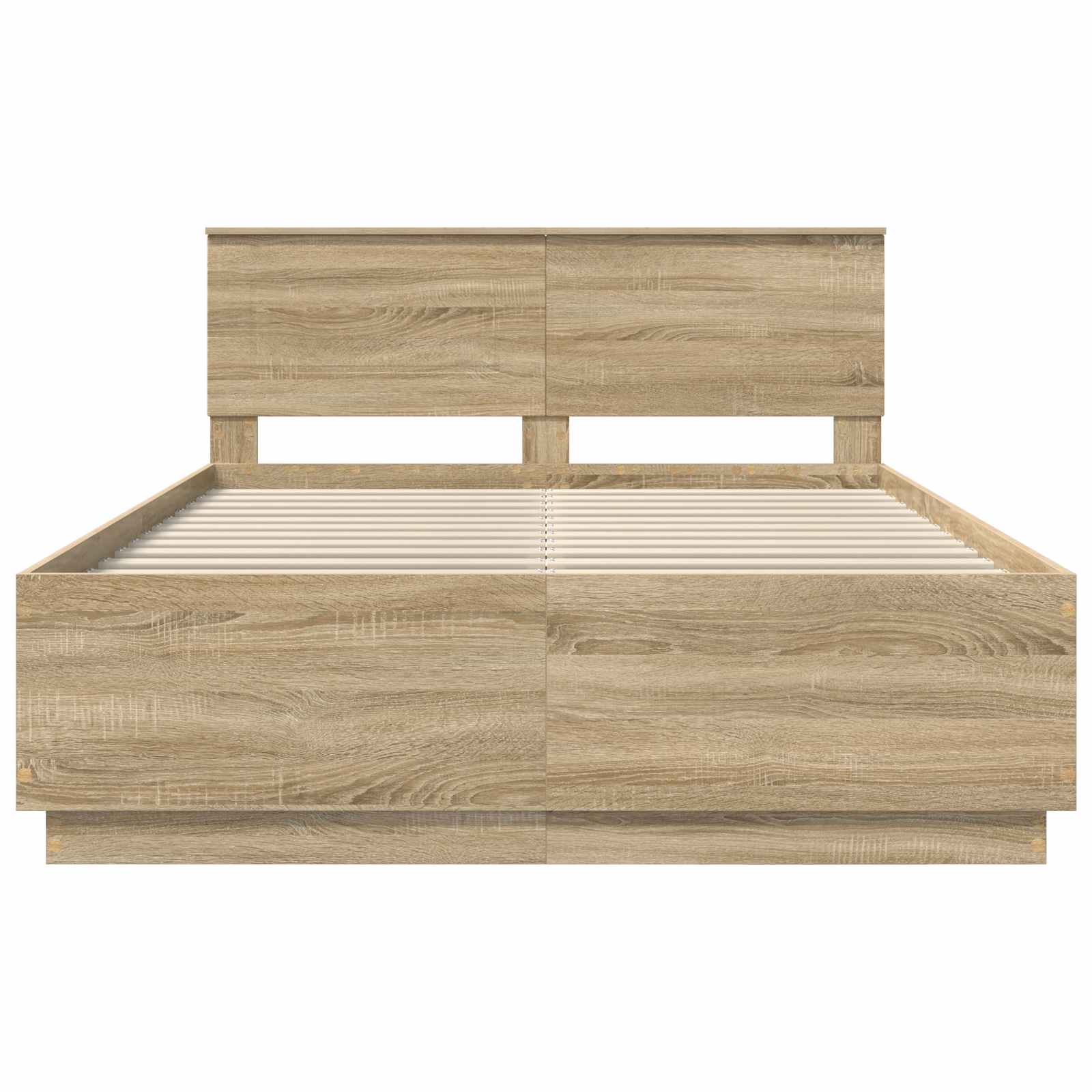 Bedframe met hoofdeinde Sonoma Eiken 140 x 200 cm Bewerkt hout – afbeelding 7