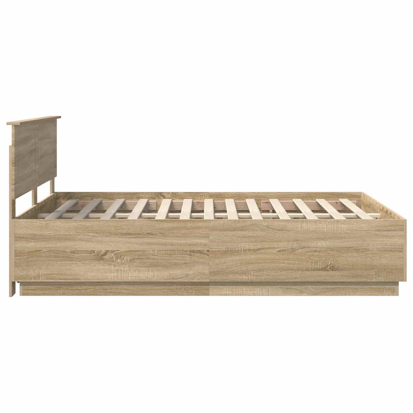 Bedframe met hoofdeinde Sonoma Eiken 140 x 200 cm Bewerkt hout – afbeelding 8