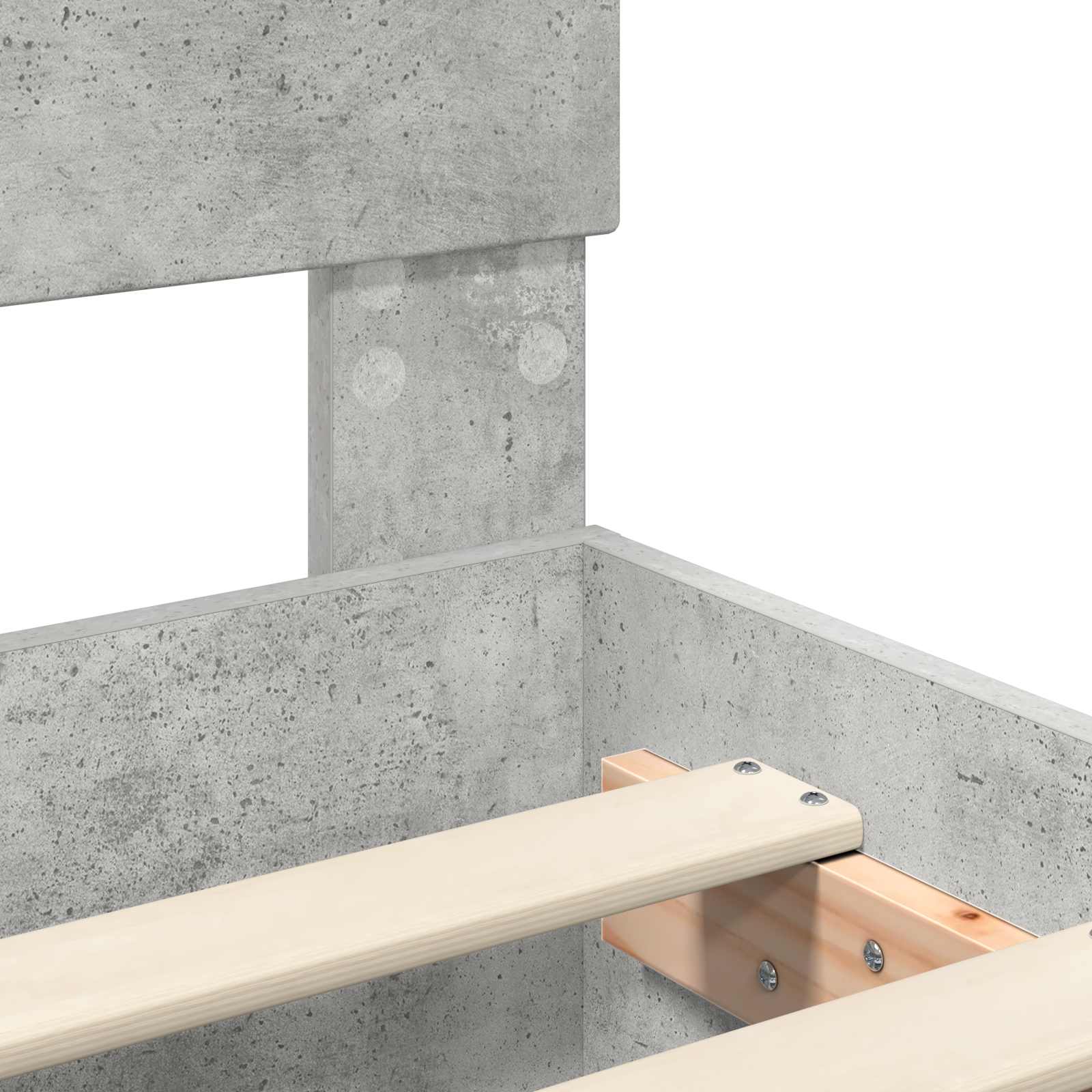 Bedframe met hoofdeinde Betongrijs 140 x 200 cm Bewerkt hout – afbeelding 10