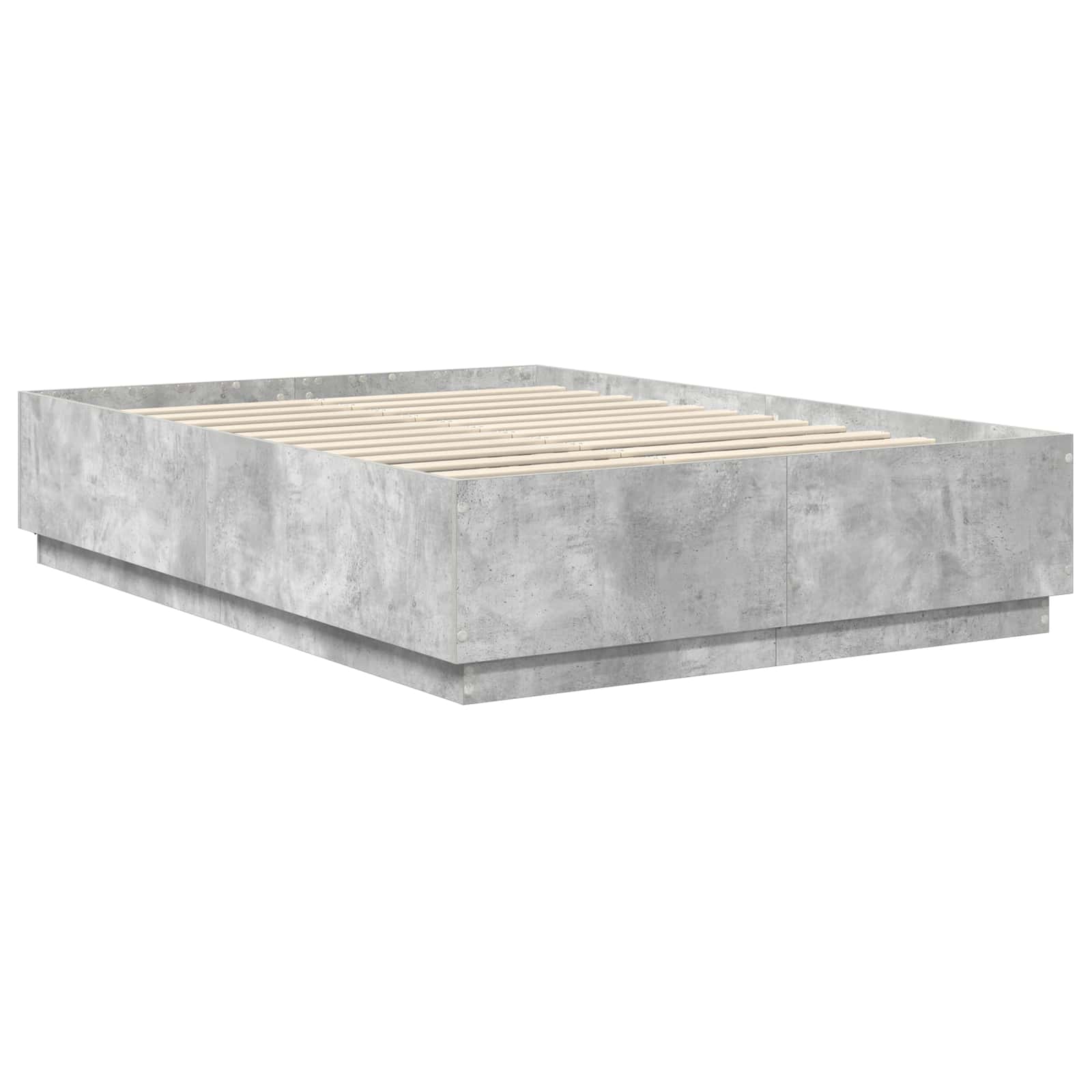 Bedframe met hoofdeinde Betongrijs 140 x 200 cm Bewerkt hout – afbeelding 5