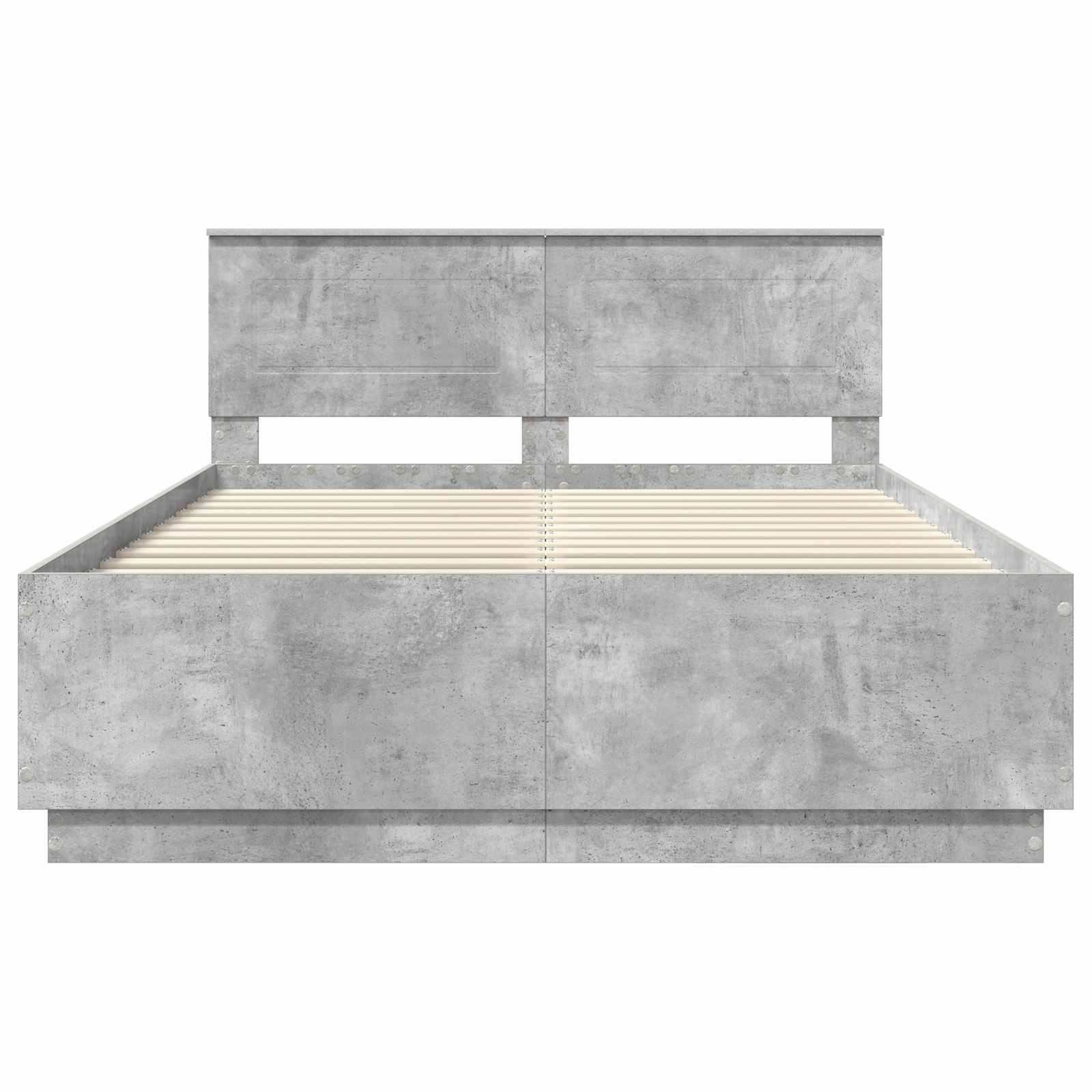 Bedframe met hoofdeinde Betongrijs 140 x 200 cm Bewerkt hout – afbeelding 7