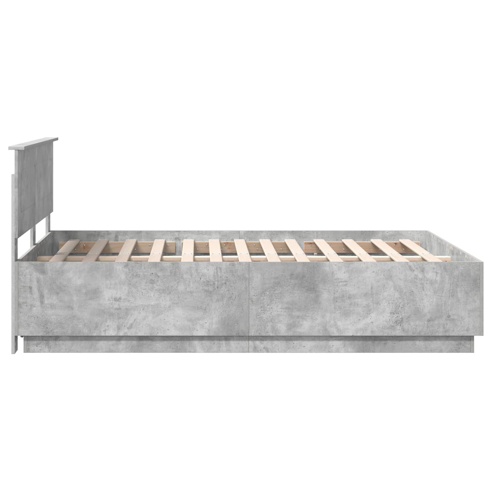 Bedframe met hoofdeinde Betongrijs 140 x 200 cm Bewerkt hout – afbeelding 8