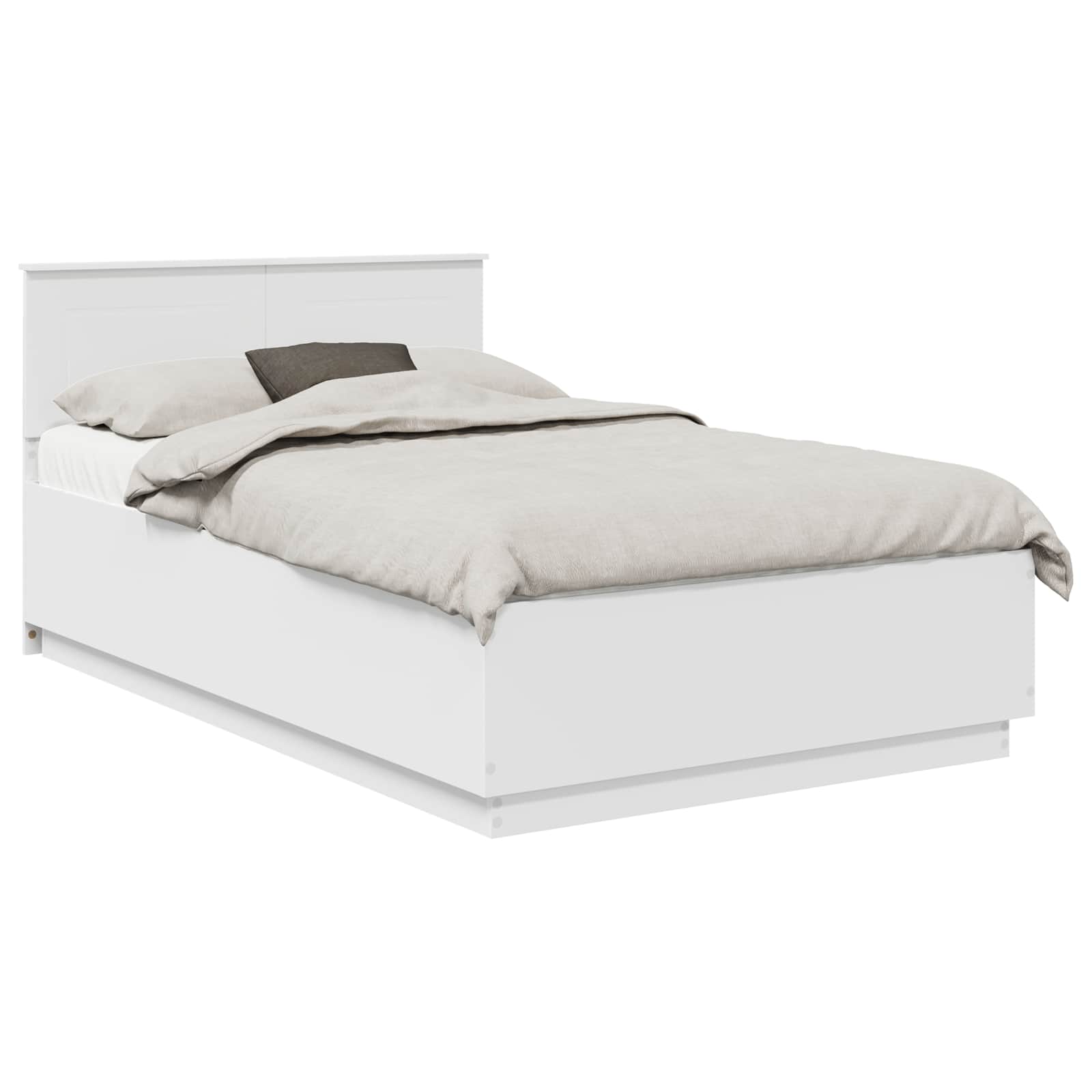 Bedframe met hoofdeinde Wit 135 x 190 cm Bewerkt hout – afbeelding 2