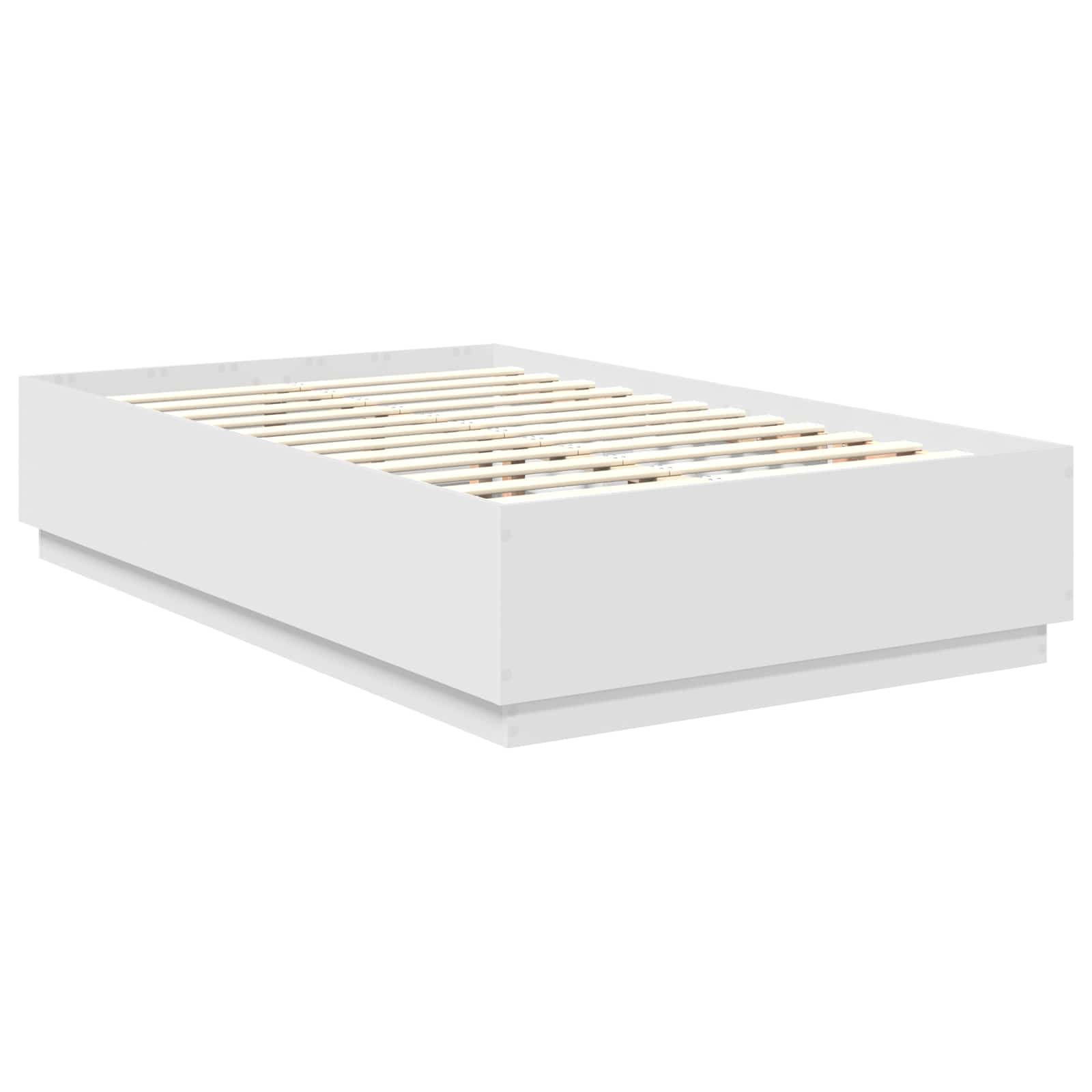 Bedframe met hoofdeinde Wit 135 x 190 cm Bewerkt hout – afbeelding 5