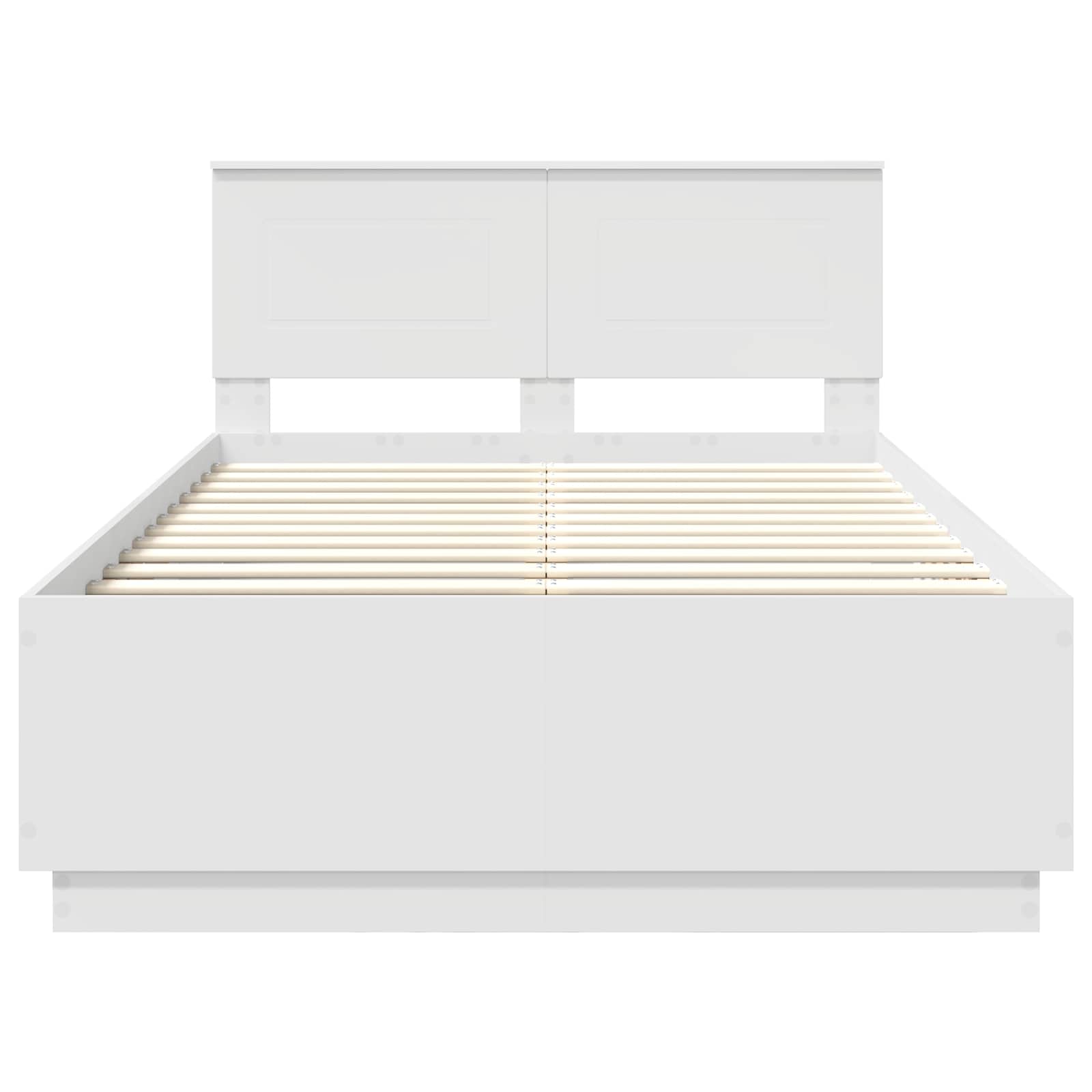 Bedframe met hoofdeinde Wit 135 x 190 cm Bewerkt hout – afbeelding 7