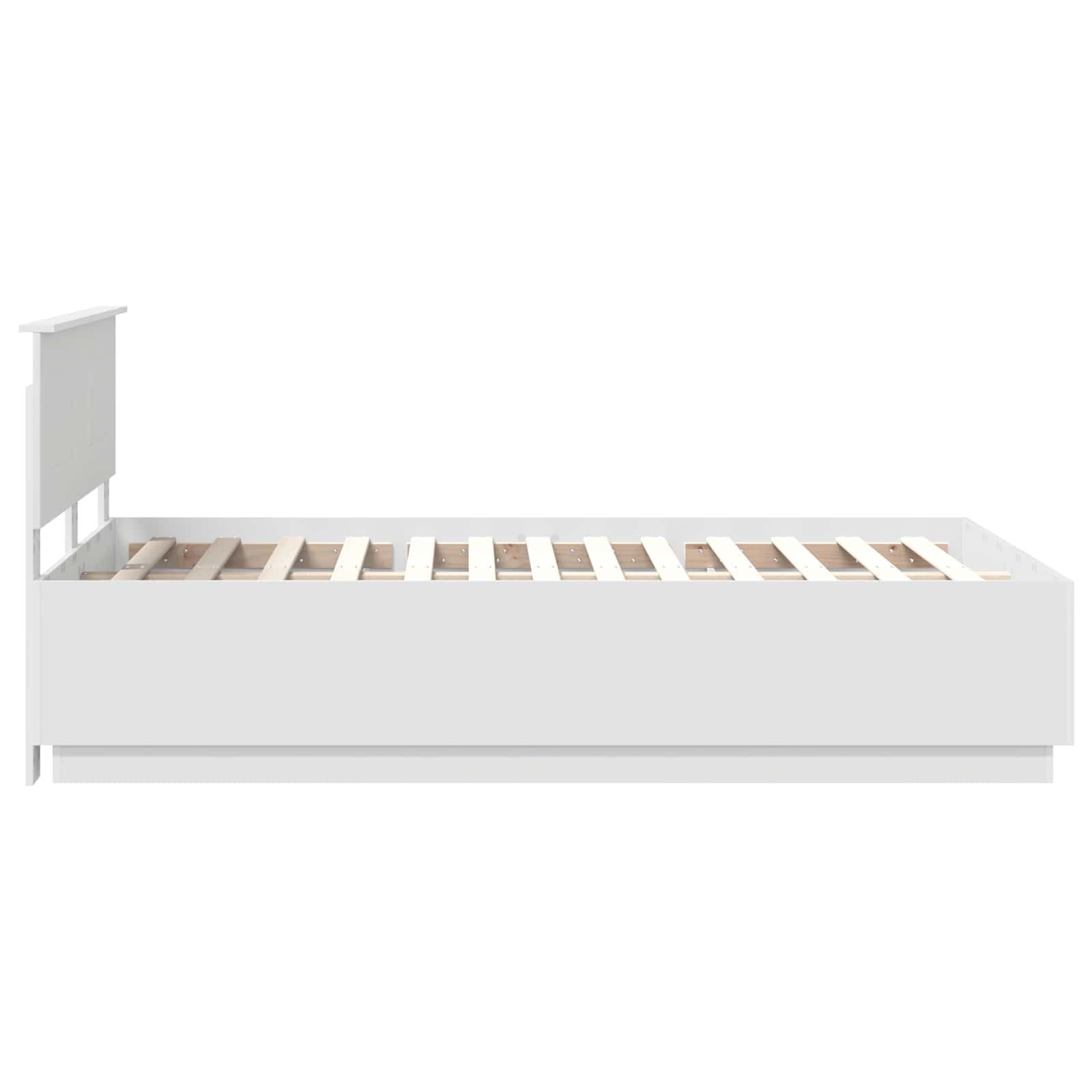 Bedframe met hoofdeinde Wit 135 x 190 cm Bewerkt hout – afbeelding 8